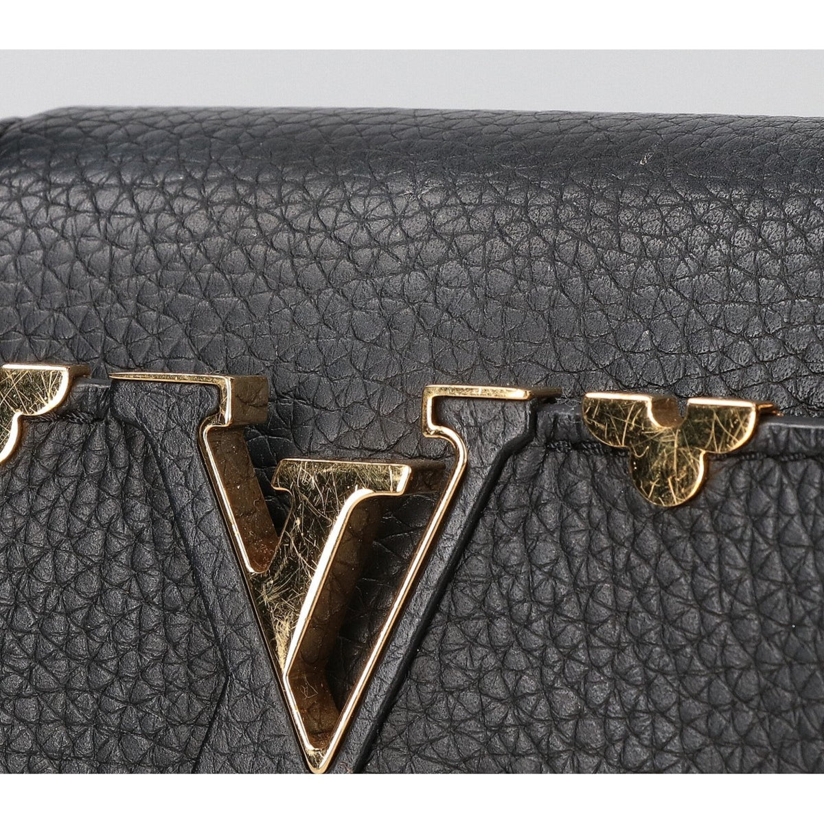 Louis Vuitton Black Leather Handbag Shoulder Bag (Pre-Owned)