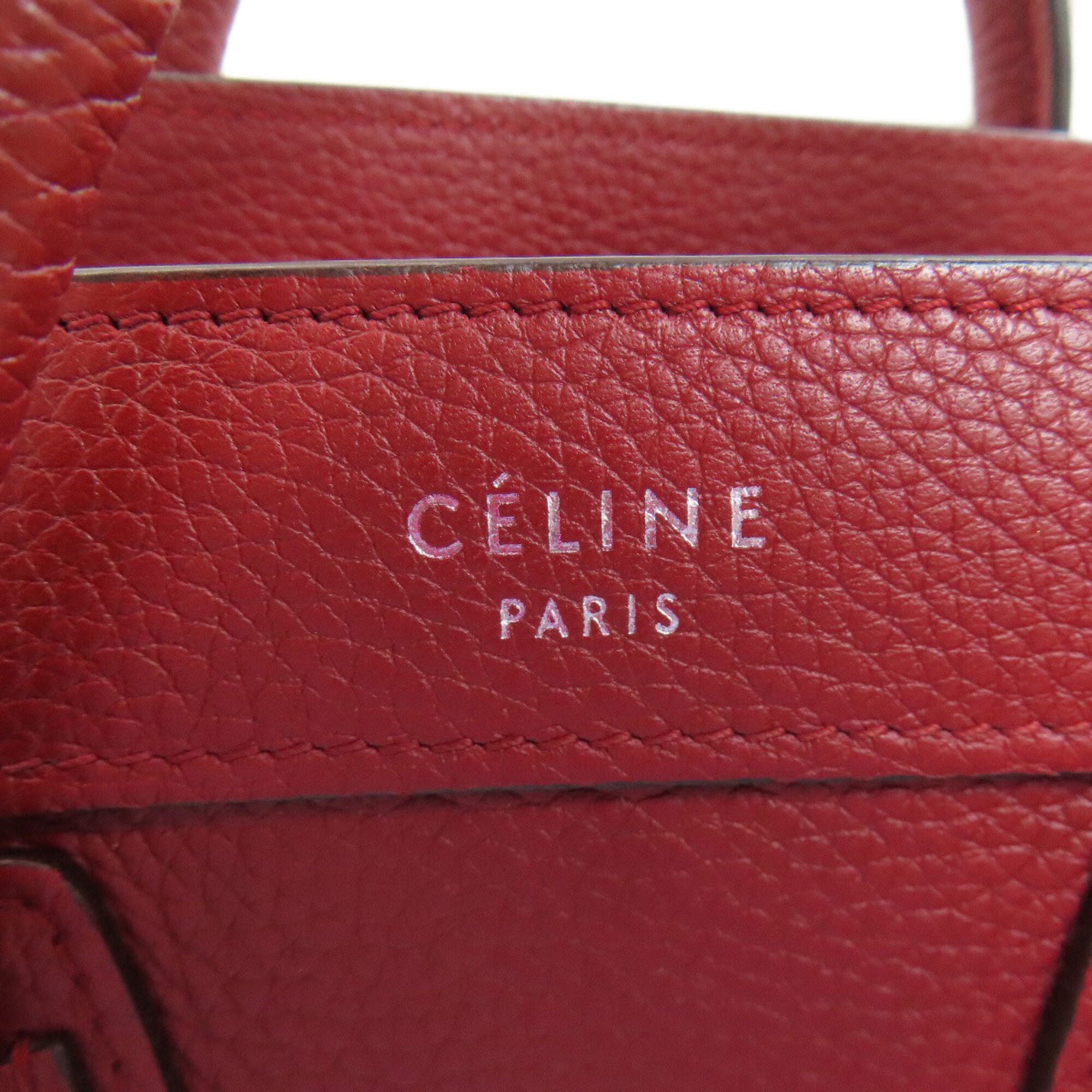 Celine Luggage Red Color Leather Handbag (Pre-Owned)