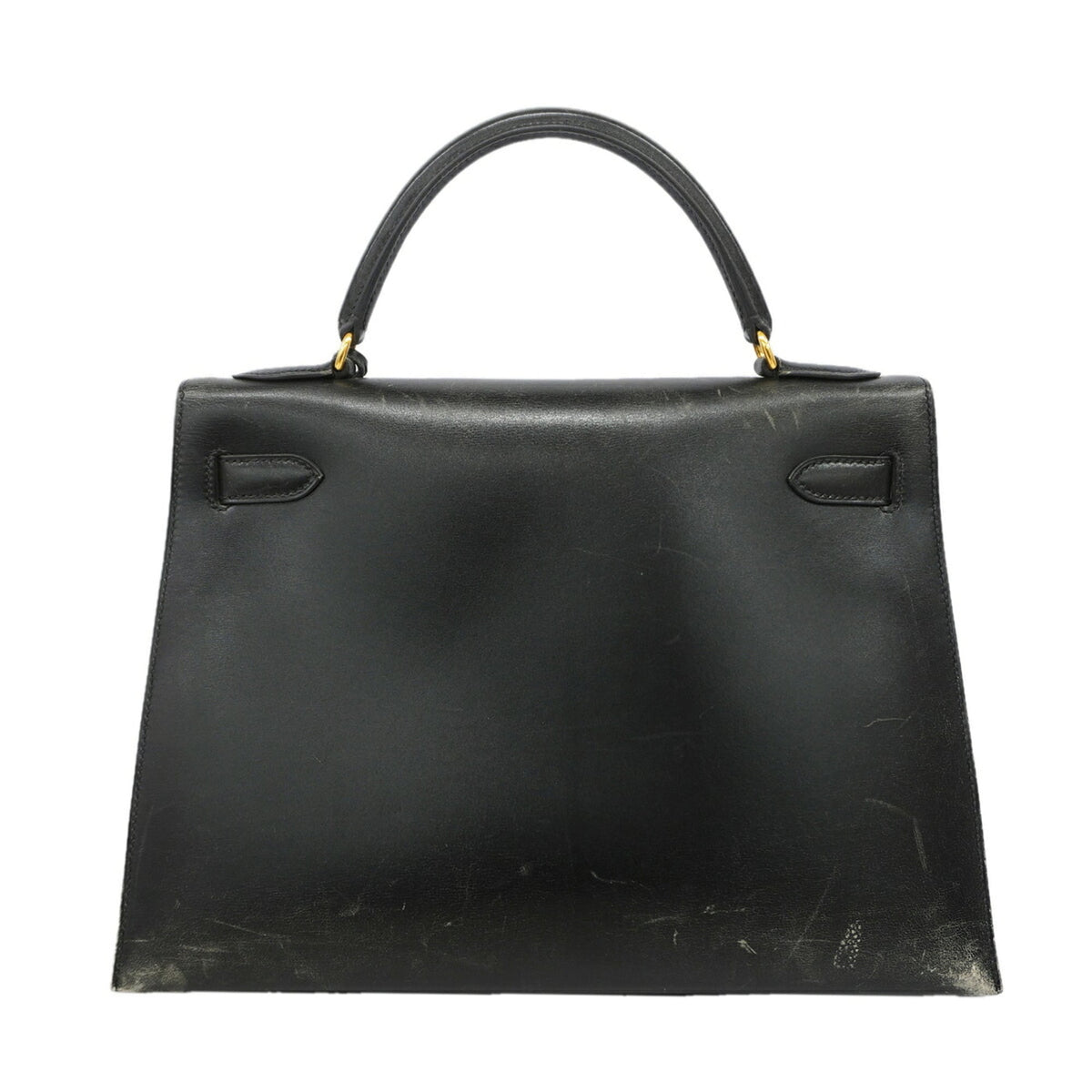 Hermes Black Box Calf Leather Handbag (Pre-Owned)