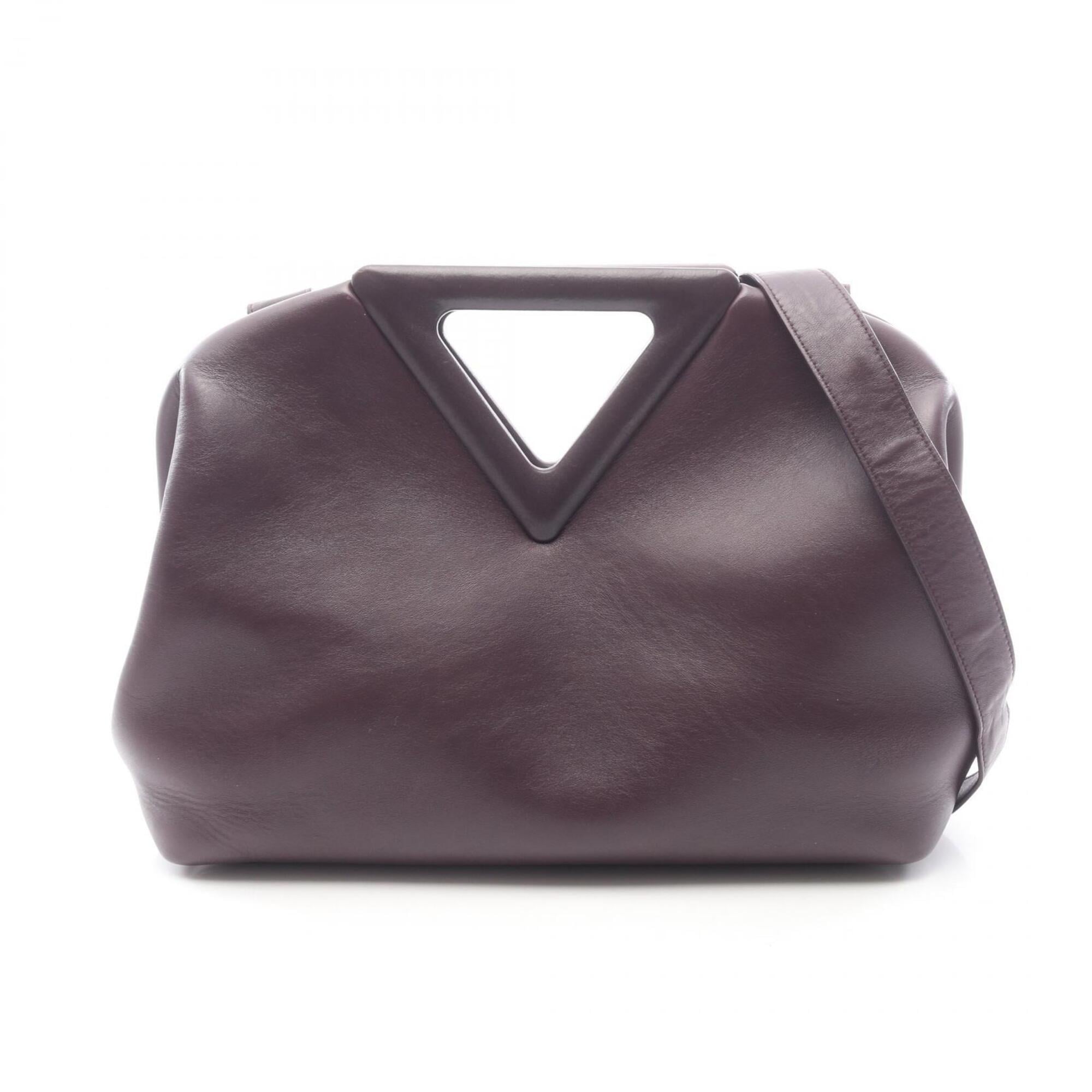 Bottega Veneta Purple Leather Handbag Shoulder Bag (Pre-Owned)
