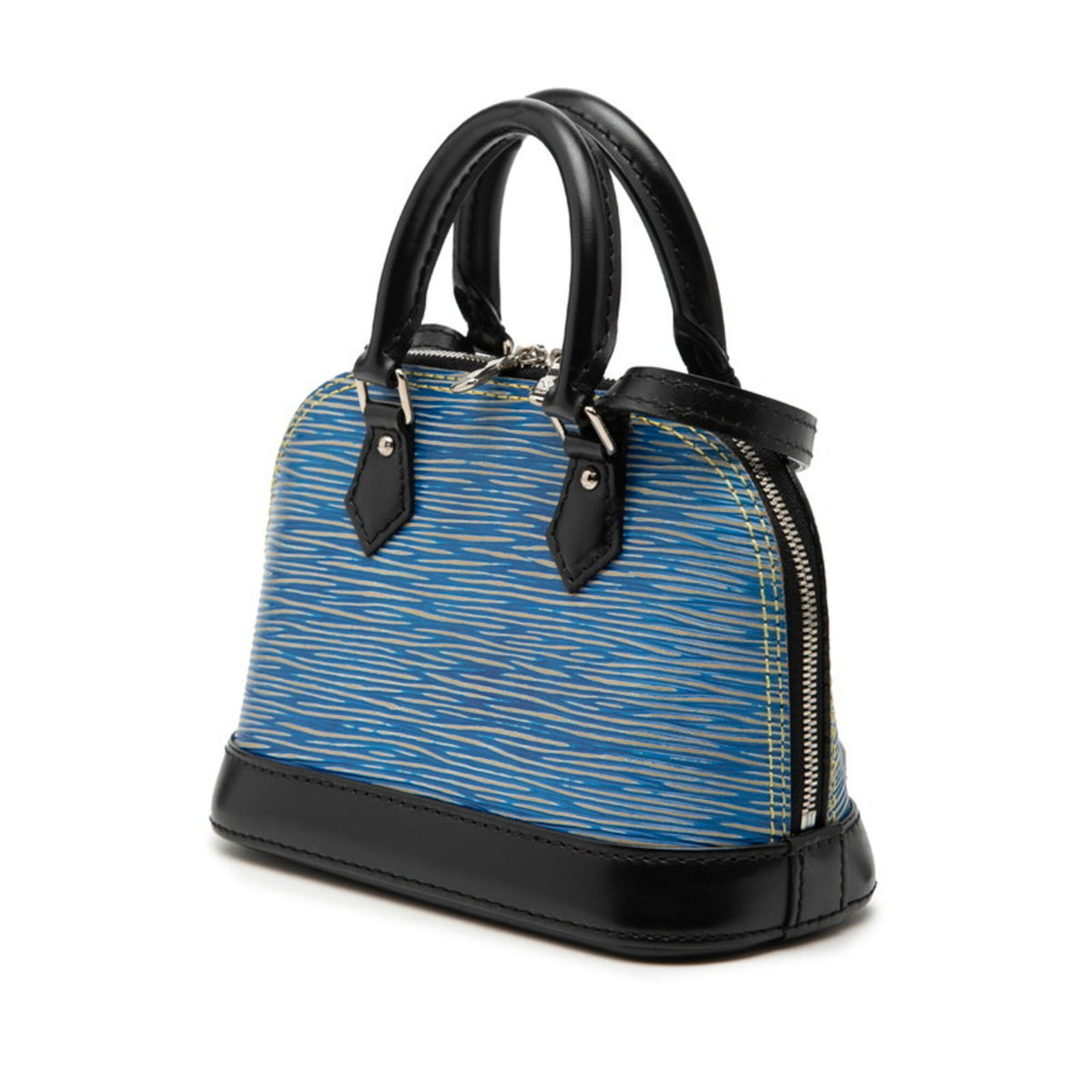 Louis Vuitton Epi Denim Black Blue Leather Handbag Shoulder Bag (Pre-Owned)