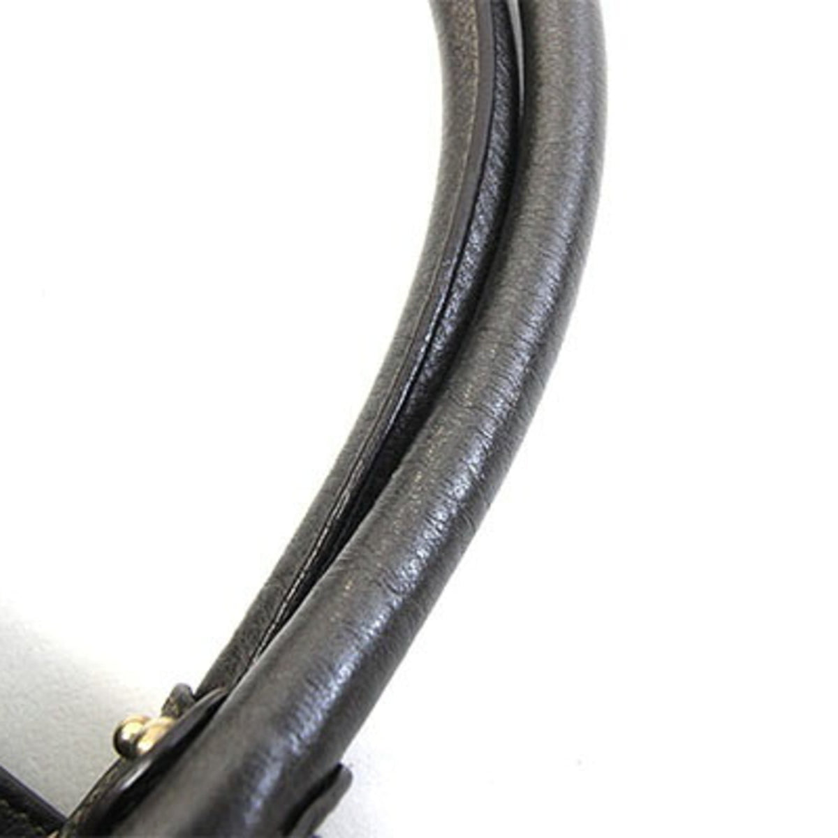 Salvatore Ferragamo Gancini Charcoal Gray Leather Handbag (Pre-Owned)