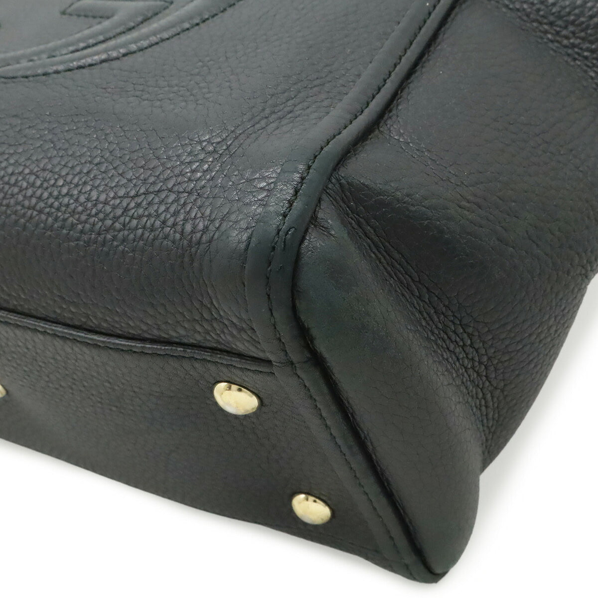 Gucci Black Yellow Leather Shoulder Bag Tote Bag (Pre-Owned)