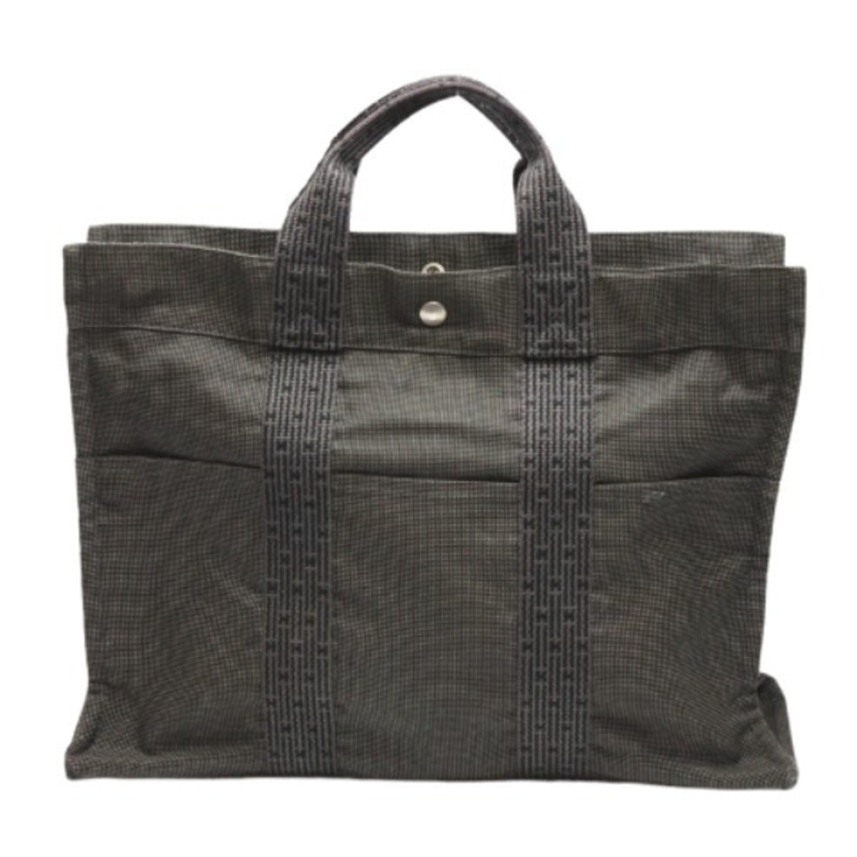 Hermes Gray Canvas Tote Bag (Pre-Owned)