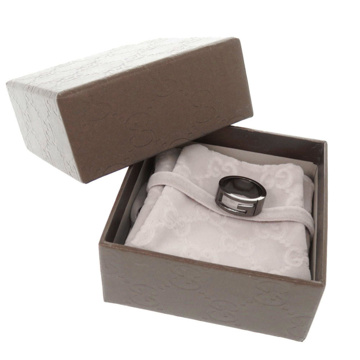 Gucci Gunmetal Silver 925 Band Ring (Pre-Owned)