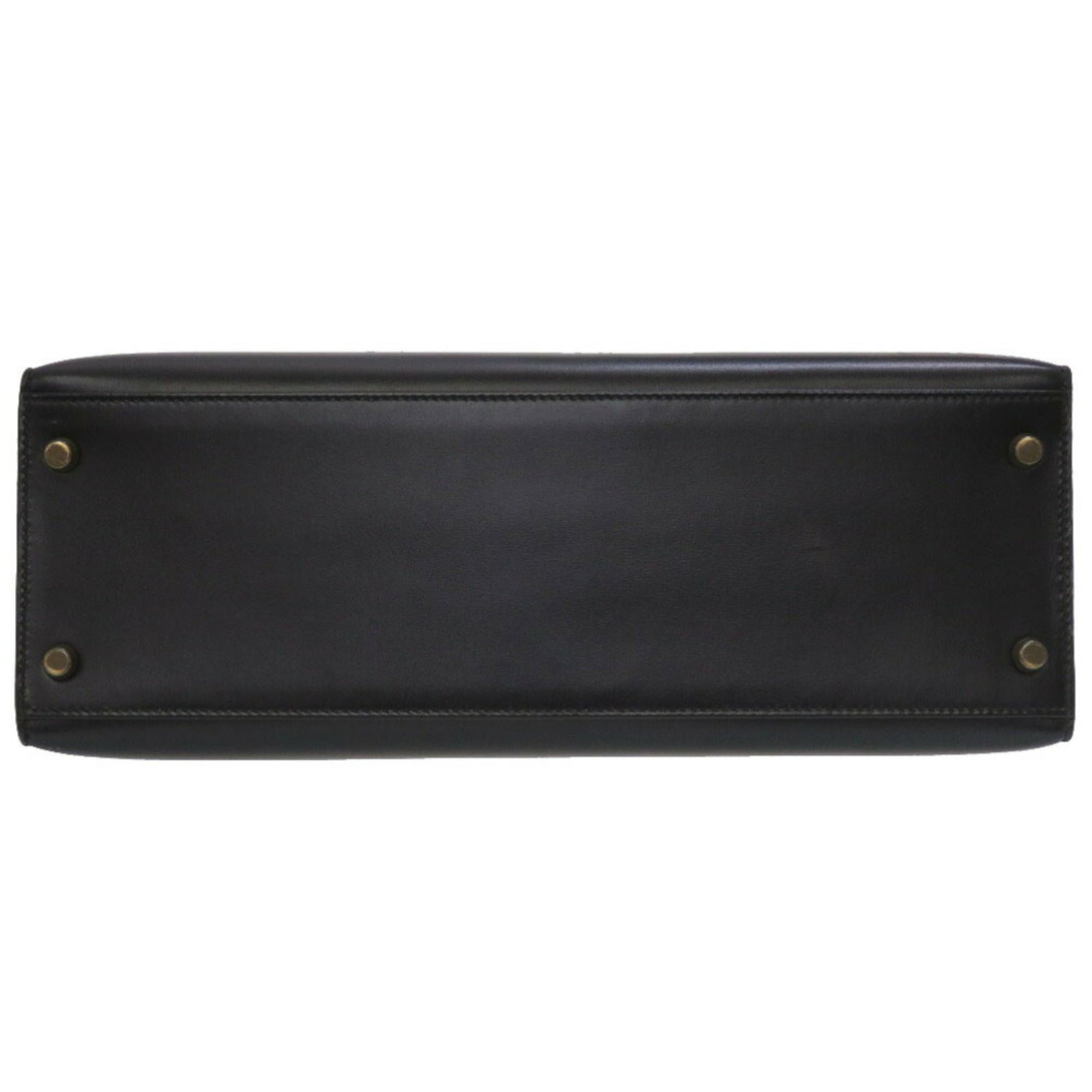 Hermes Black Box Calf Leather Handbag (Pre-Owned)