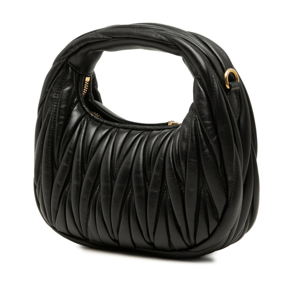 Miu Miu Black Leather Handbag Shoulder Bag (Pre-Owned)