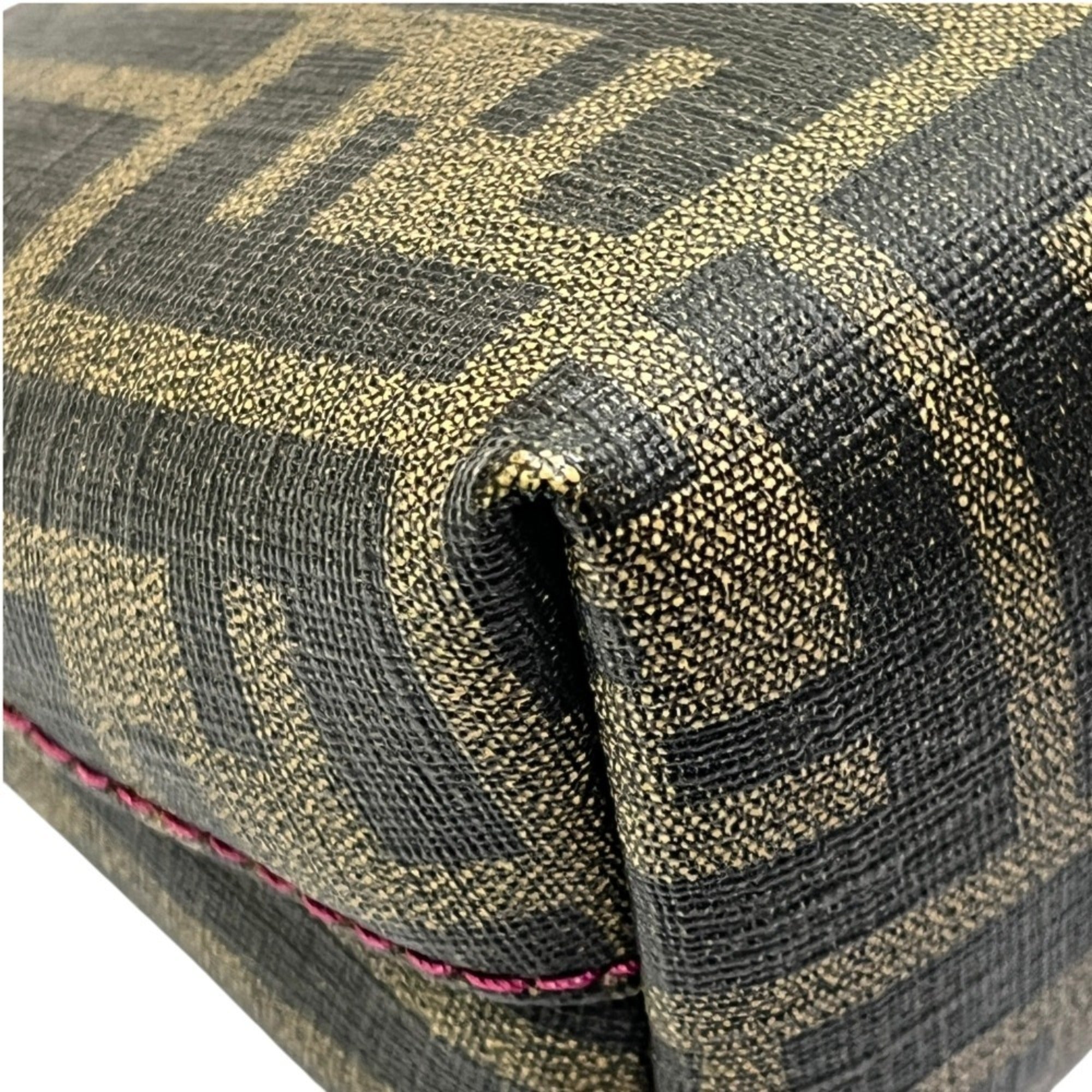 Fendi Zucca Brown Pvc Handbag Pouch (Pre-Owned)