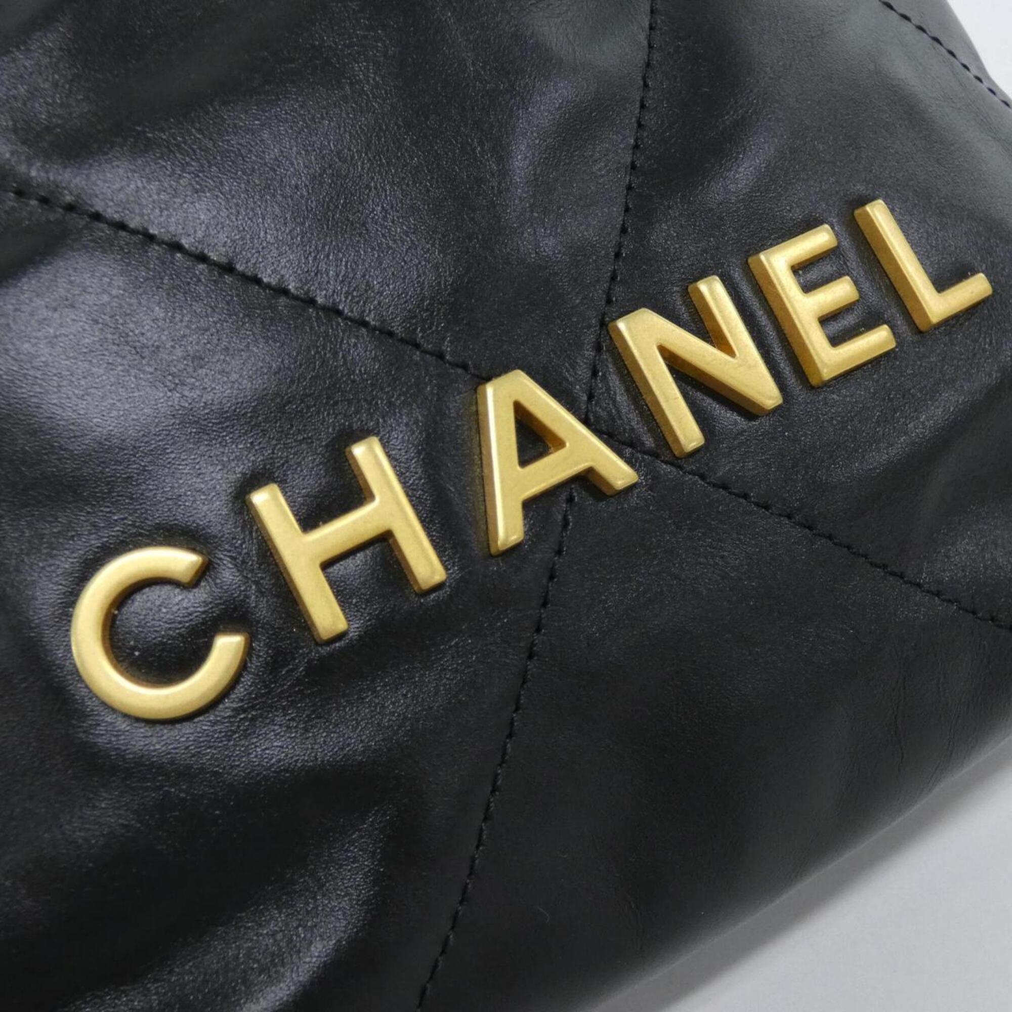 Chanel Black Leather Handbag (Pre-Owned)