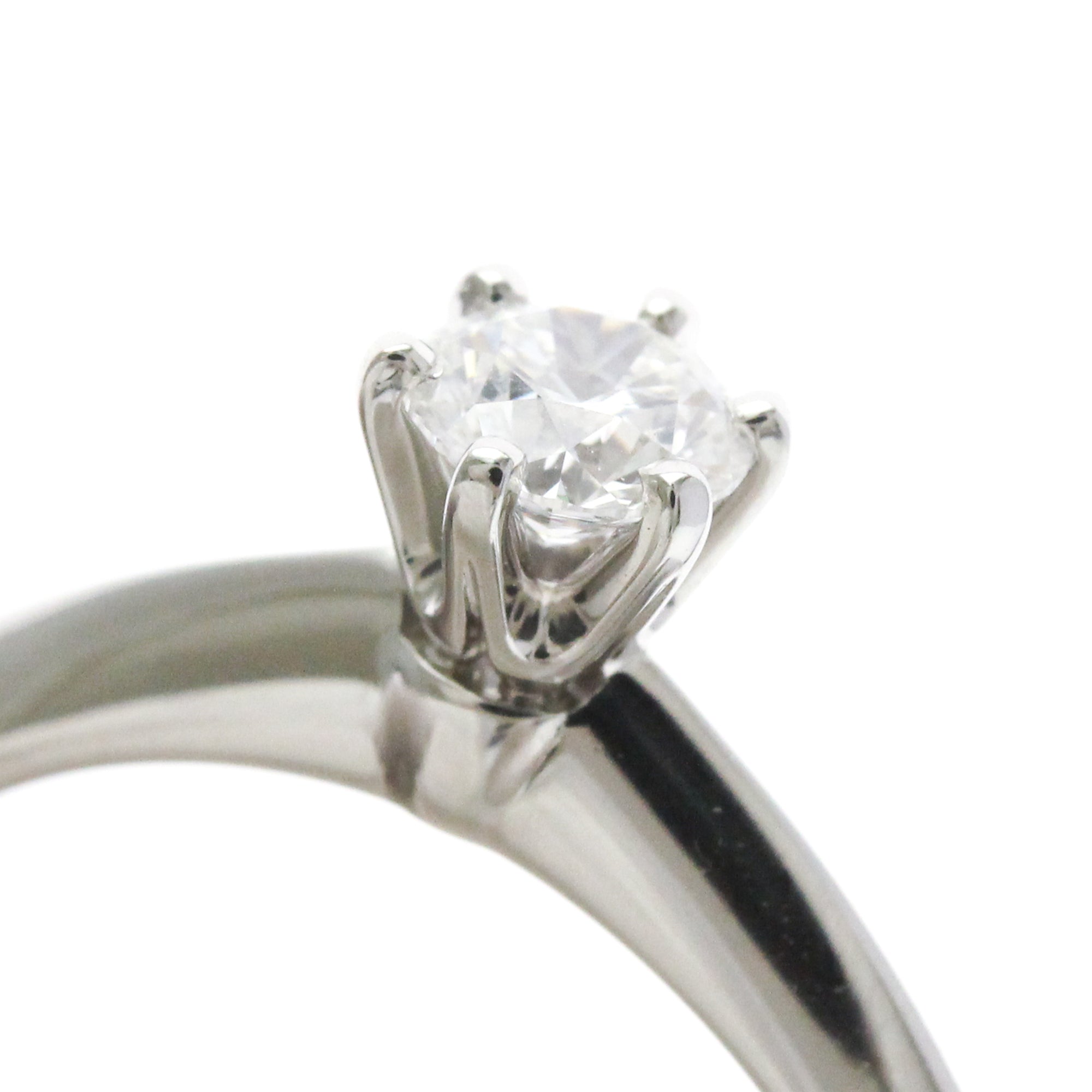 Tiffany & Co. Tiffany Setting Solitaire Ring Platinum With Diamond Silver Platinum Ring Jewelry (Pre-Owned)