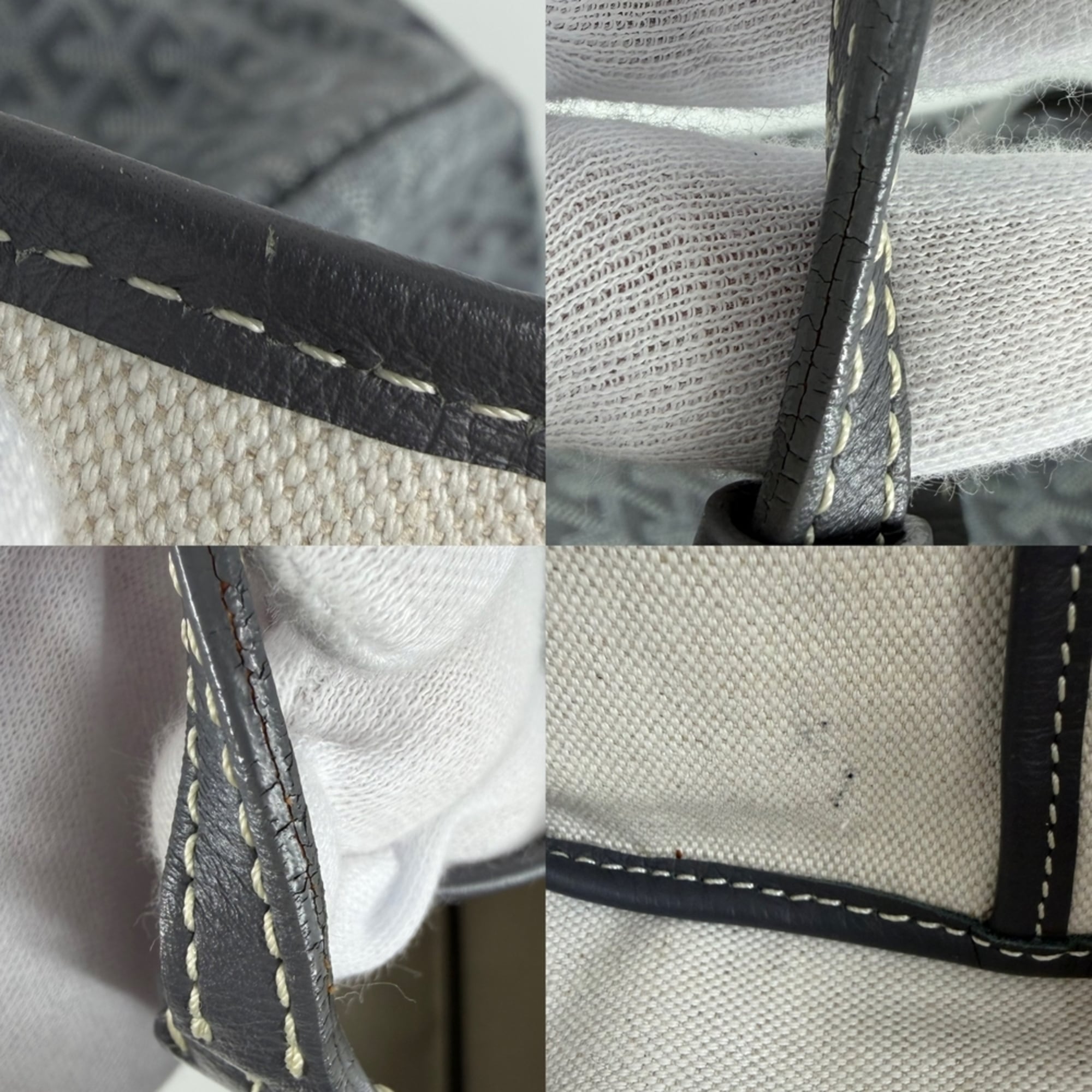 Goyard Gray White Coated Canvas Handbag Pouch Tote Bag (Pre-Owned)