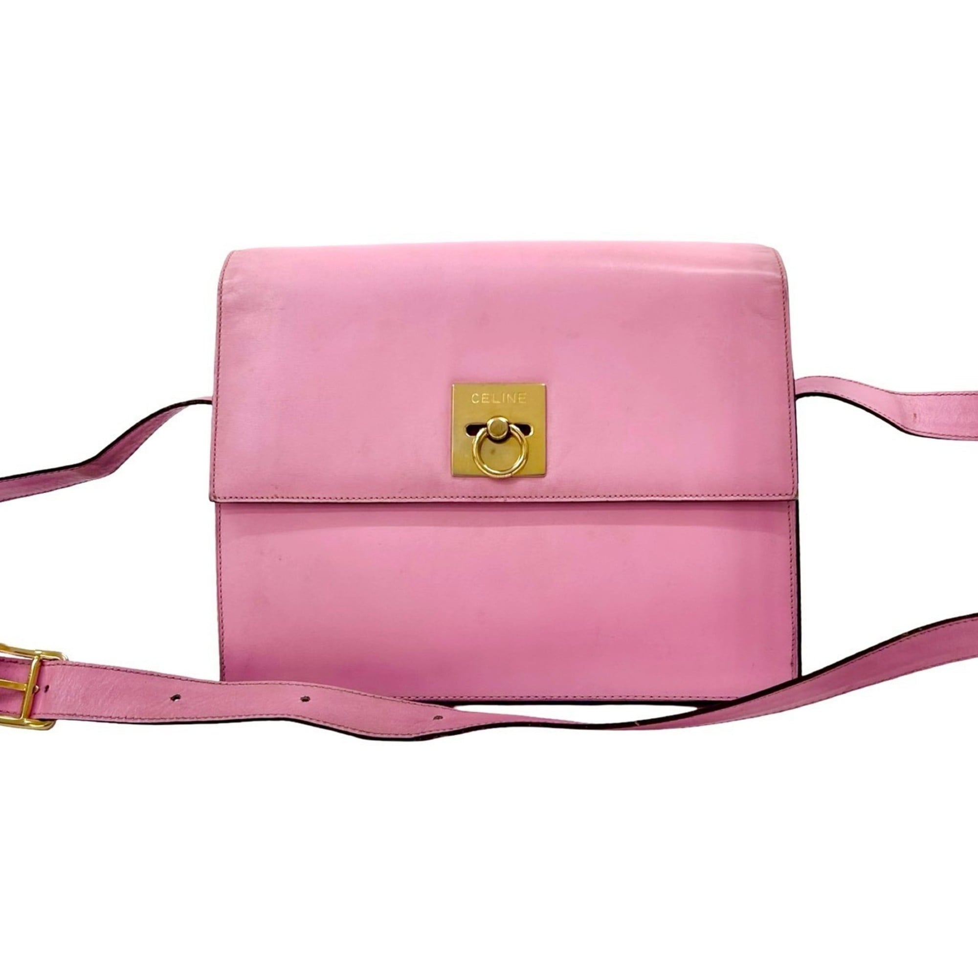 Celine Pink Leather Pochette Shoulder Bag (Pre-Owned)