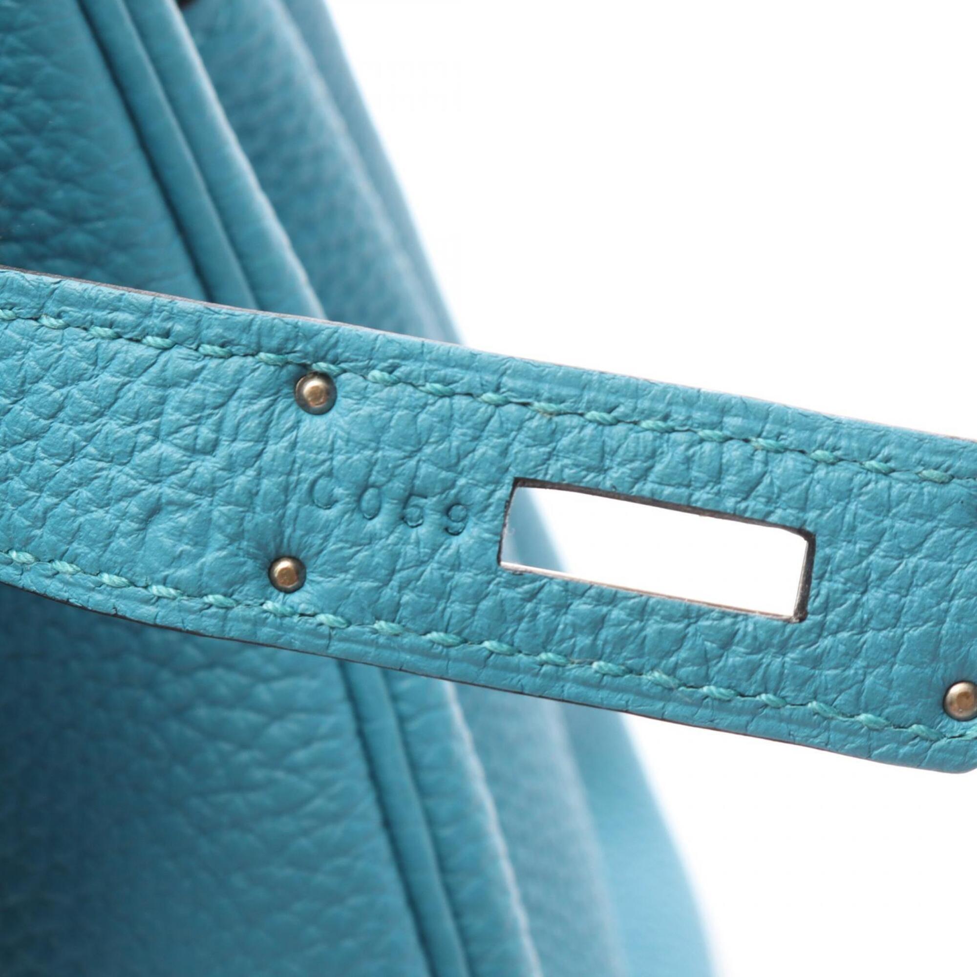 Hermes Turquoise Blue Togo Leather Handbag (Pre-Owned)