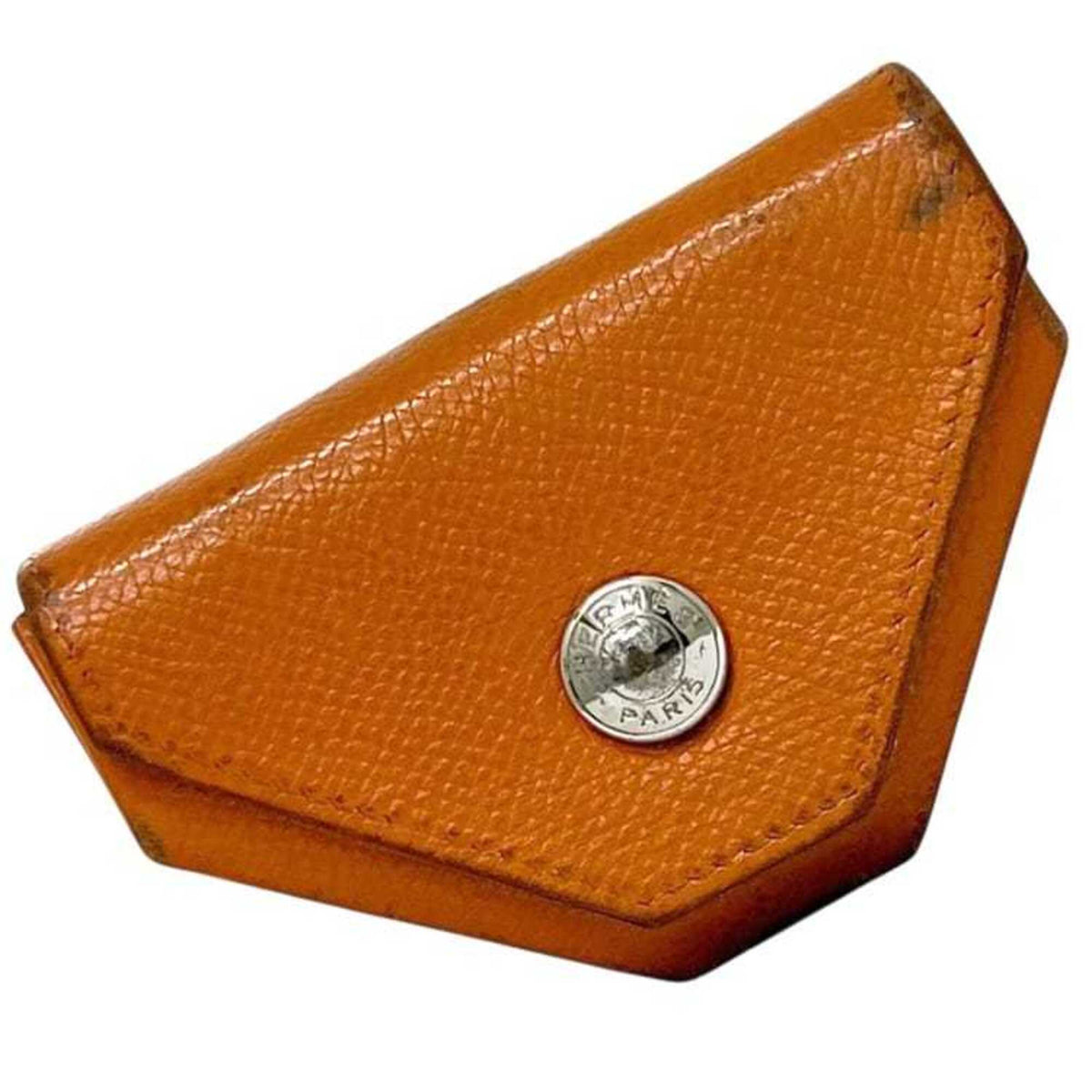 Hermes Orange Leather Epsom Leather Coin Purse/Coin Case (Pre-Owned)