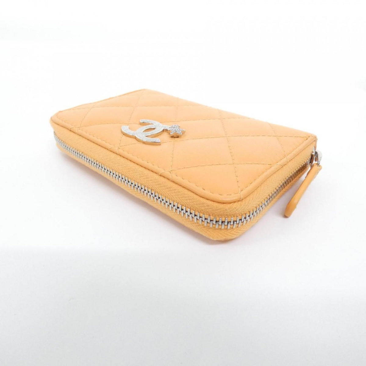 Chanel Orange Leather Coin Purse/Coin Case (Pre-Owned)