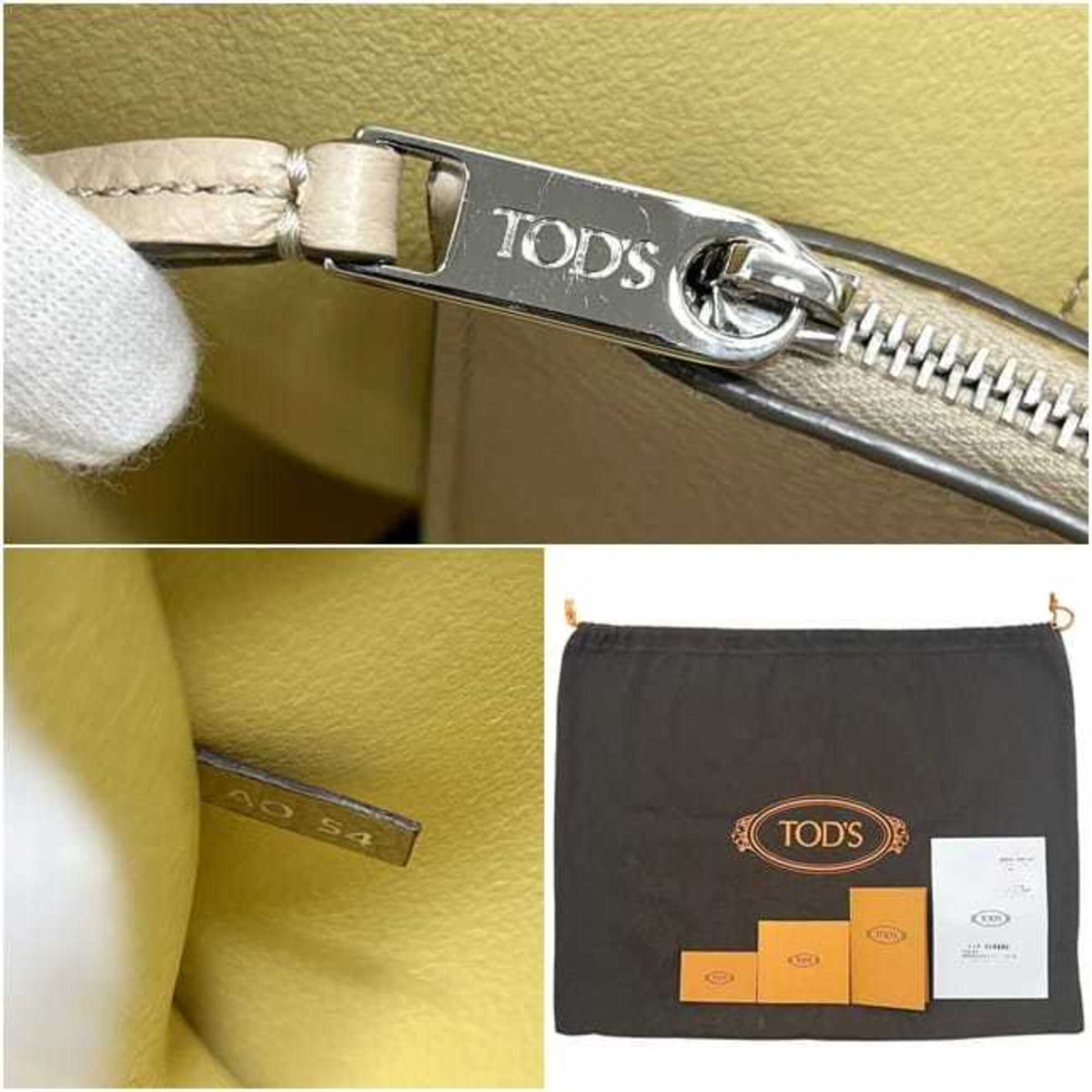 Tod's Beige Yellow Leather Handbag (Pre-Owned)