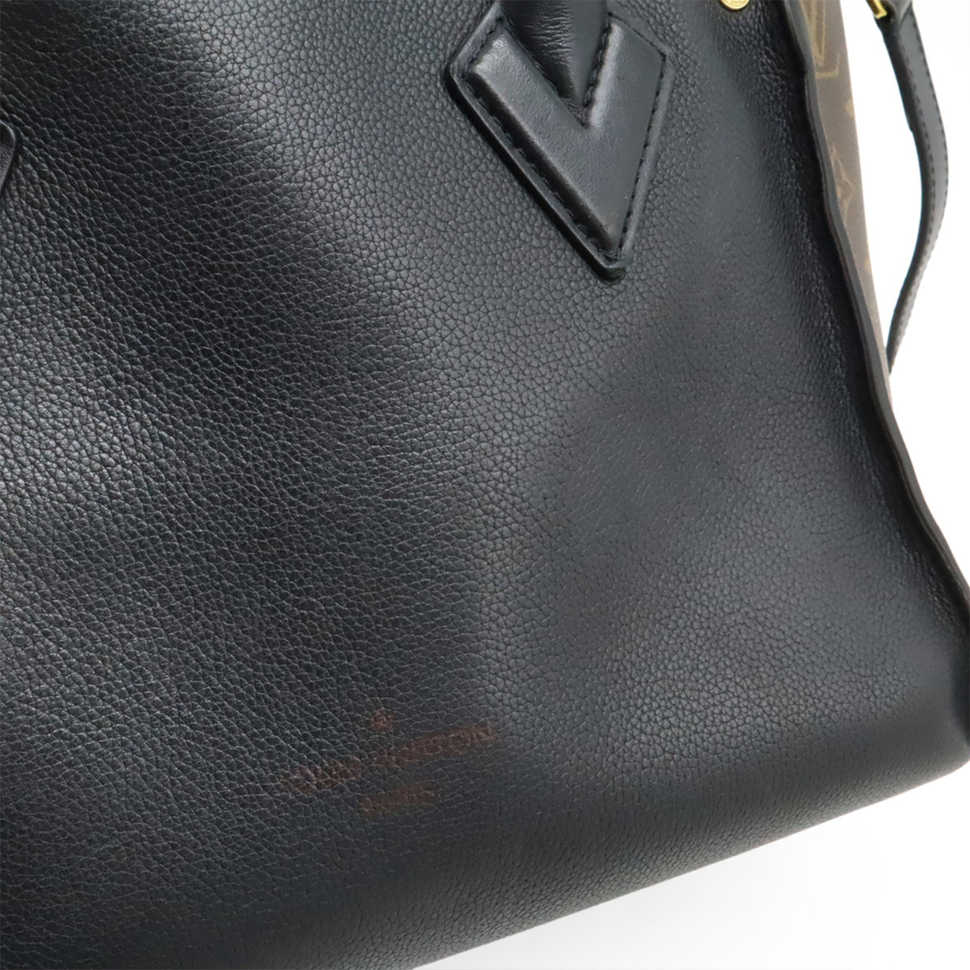 Louis Vuitton Monogram Black Noir Monogram Leather Handbag Shoulder Bag (Pre-Owned)