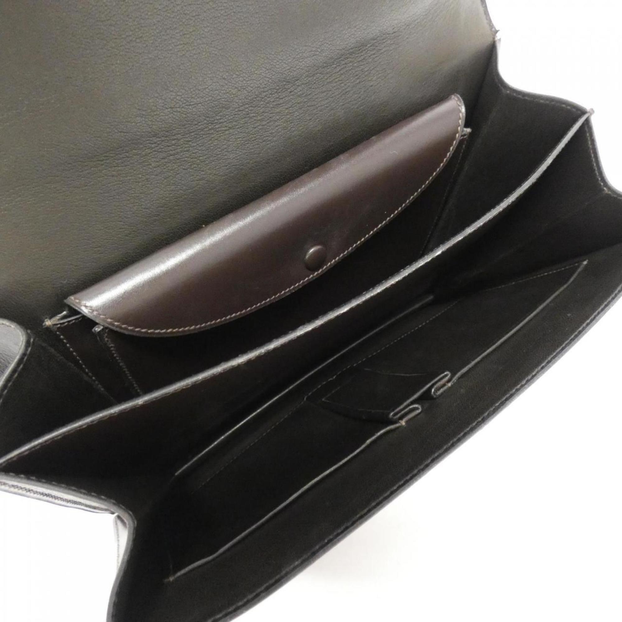 Hermes Ebene Box Calf Leather Shoulder Bag (Pre-Owned)