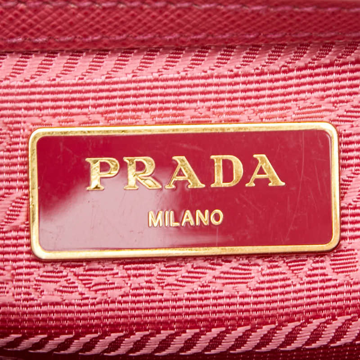 Prada Pink Saffiano Triangle Leather Handbag Shoulder Bag (Pre-Owned)