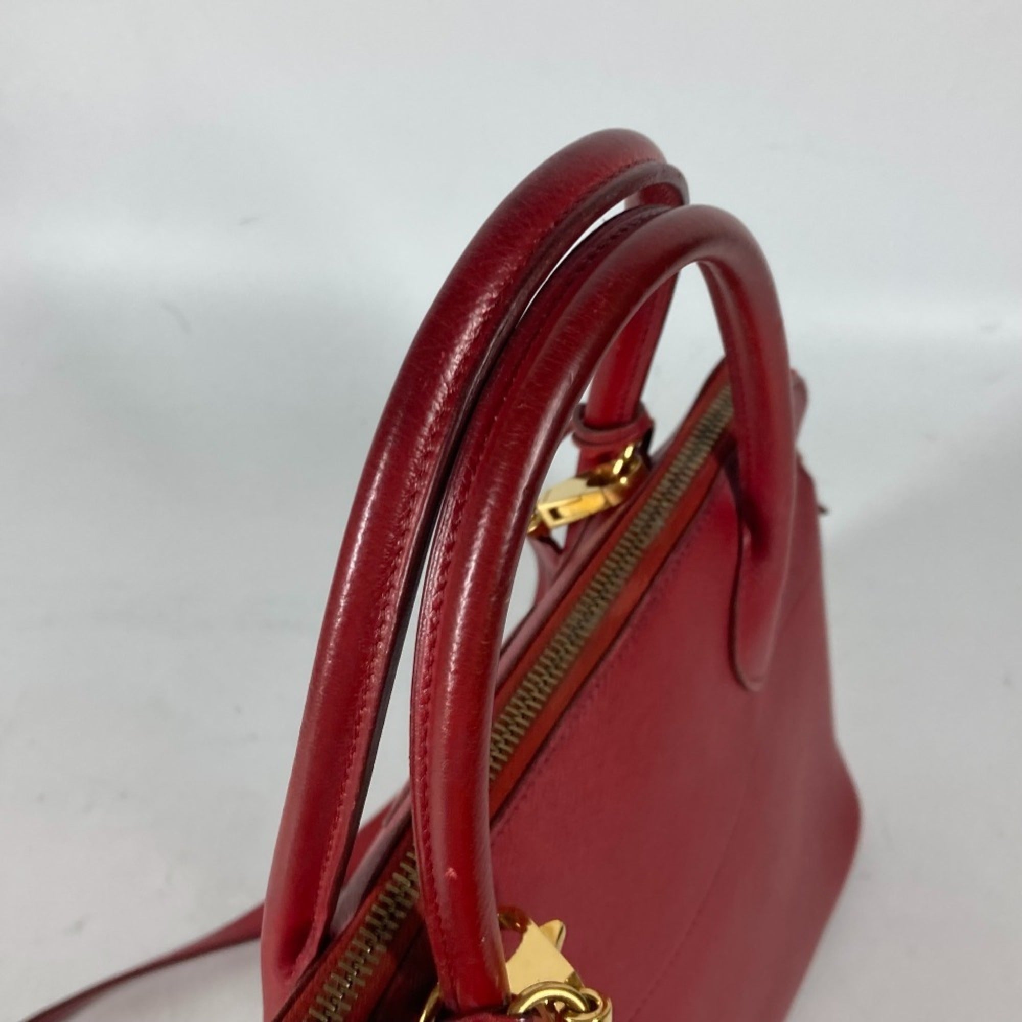 Hermes Red Color Courchevel Leather Handbag Shoulder Bag Tote Bag (Pre-Owned)