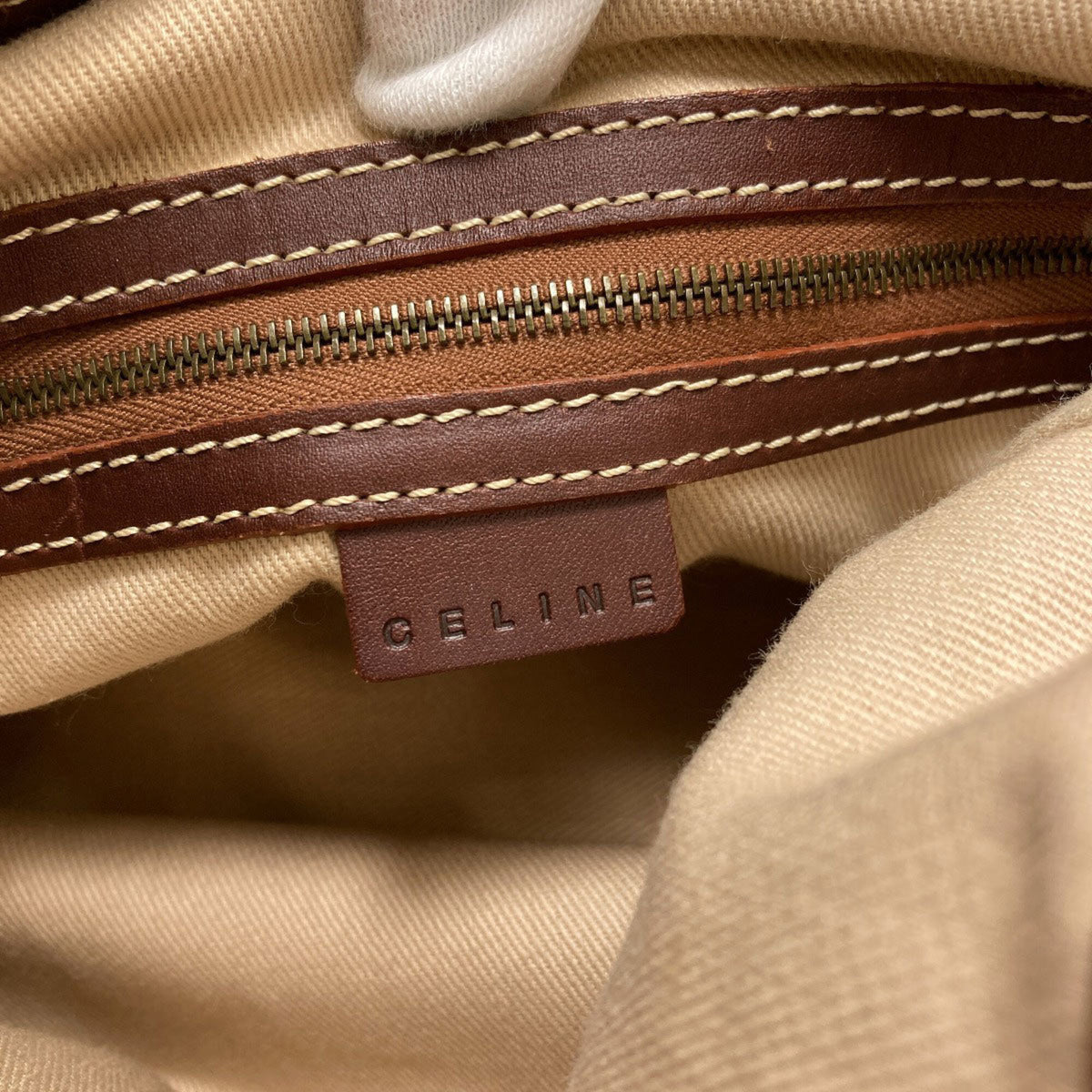 Celine Beige Brown Canvas Tote Bag (Pre-Owned)