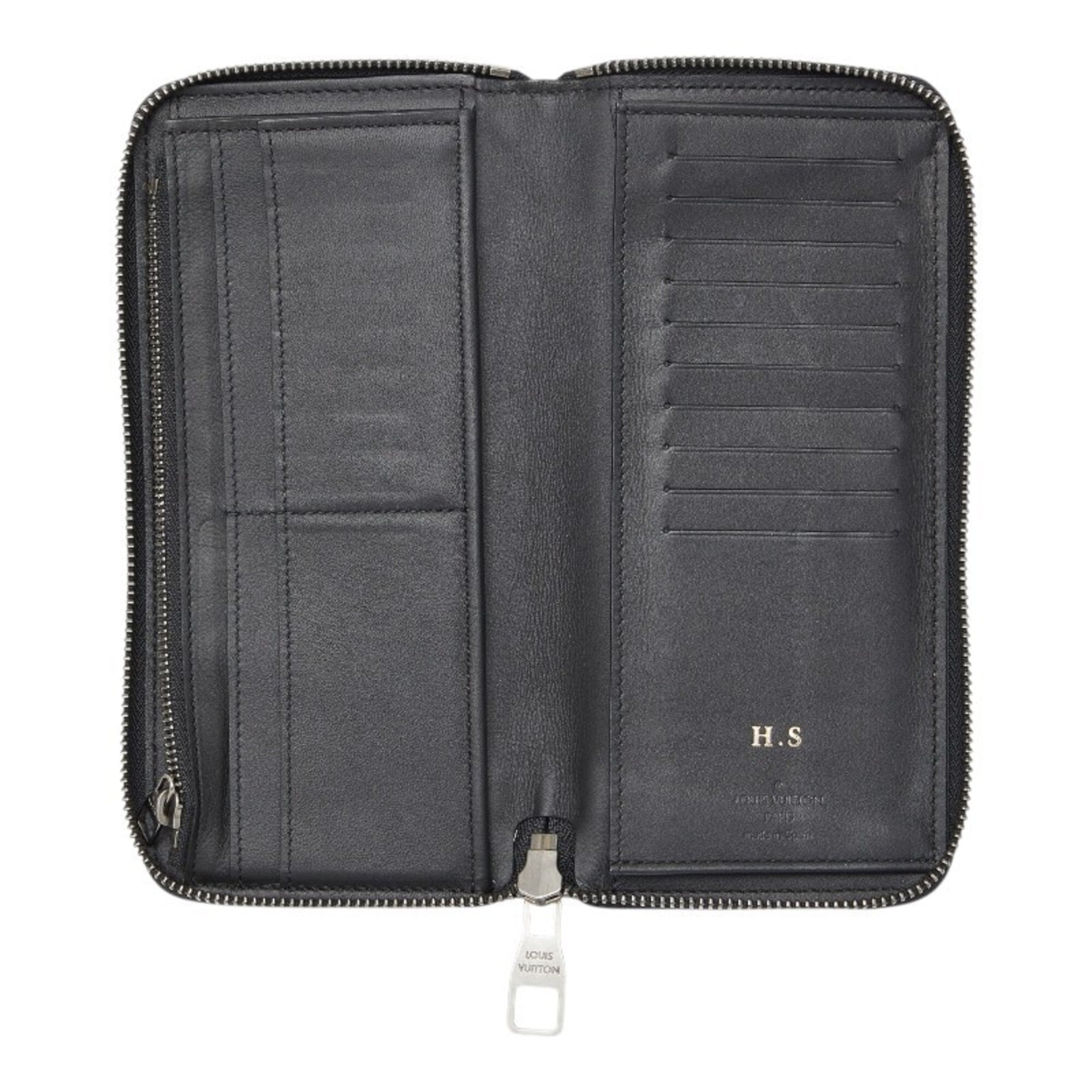 Louis Vuitton Black Onyx Leather Long Wallet (Bi-Fold) (Pre-Owned)