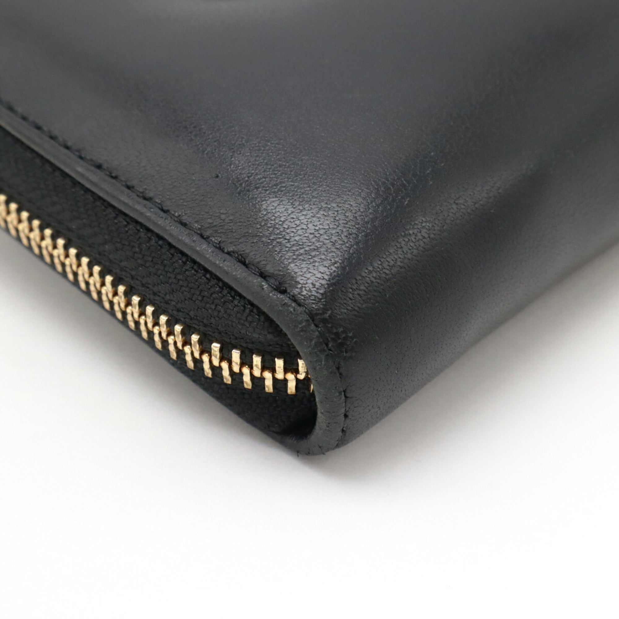 Anya Hindmarch Black Leather Long Wallet (Bi-Fold) (Pre-Owned)