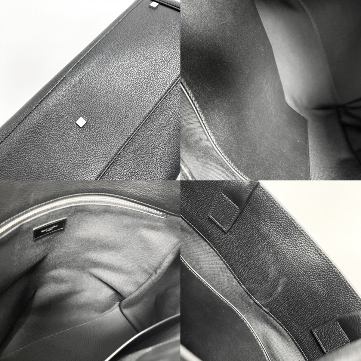 Saint Laurent Black Leather Handbag Tote Bag (Pre-Owned)