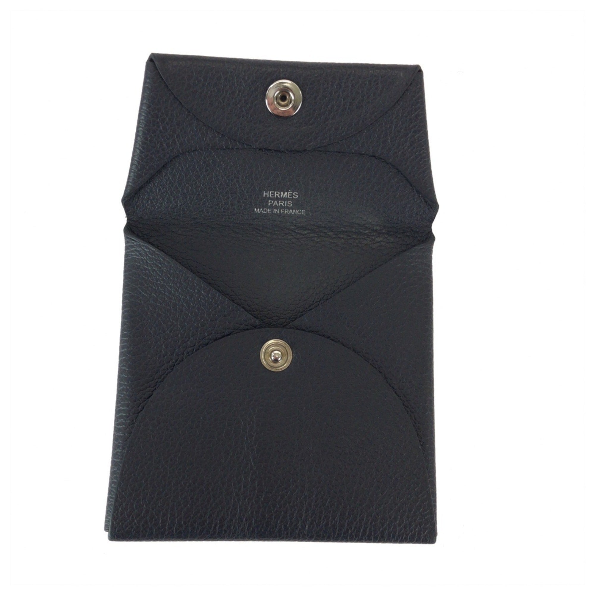 Hermes Black Leather Coin Purse/Coin Case (Pre-Owned)