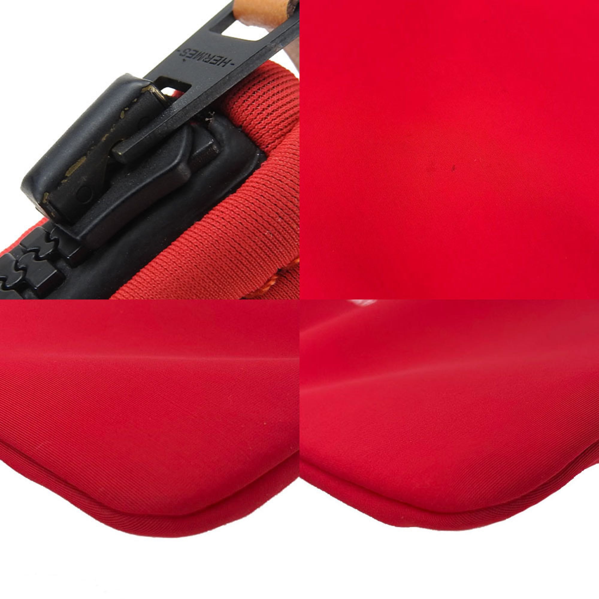 Hermes Kara Red Color Nylon Clutch Bag Pouch (Pre-Owned)