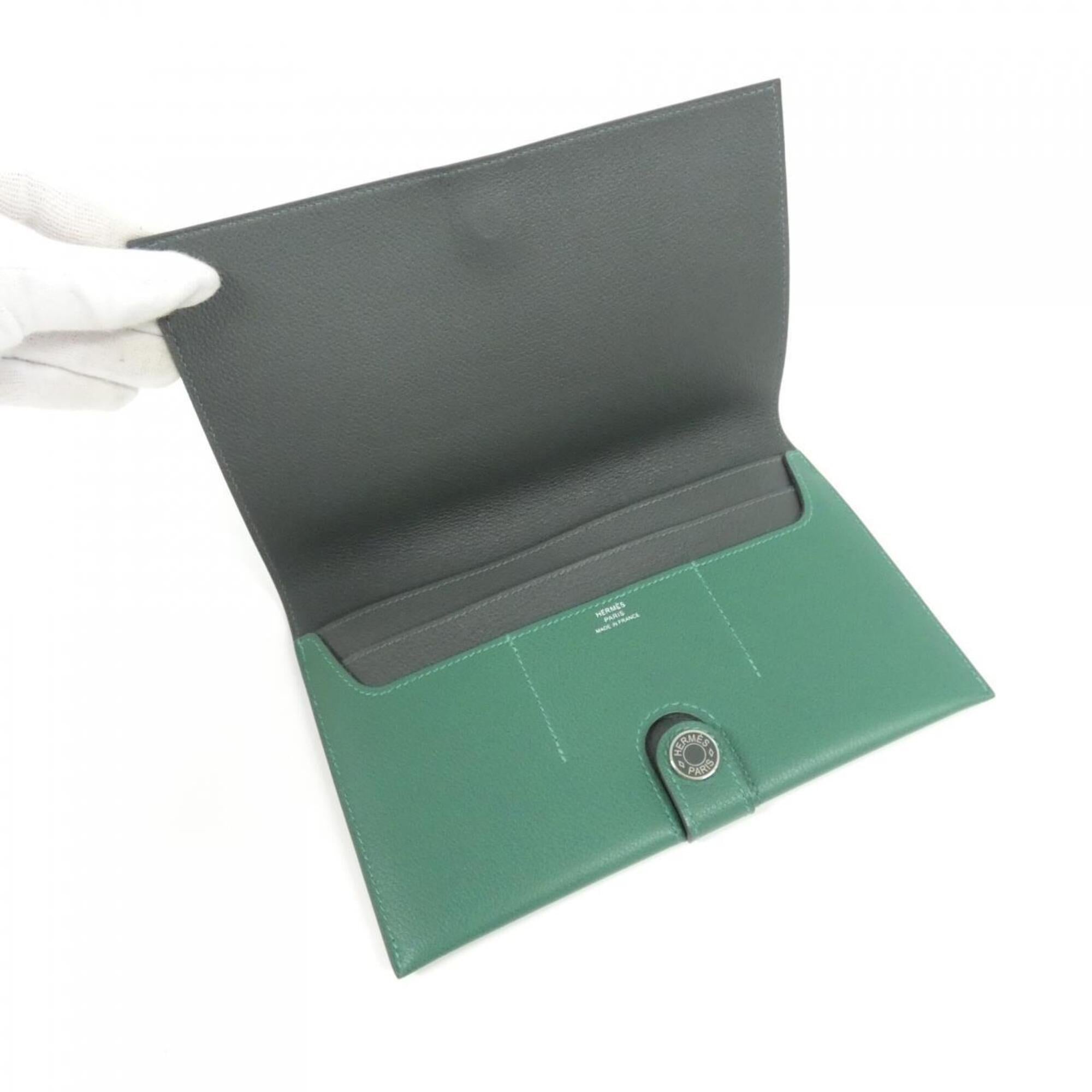 Hermes Green Vert Fonce Long Bill Wallet (Bi-Fold) (Pre-Owned)