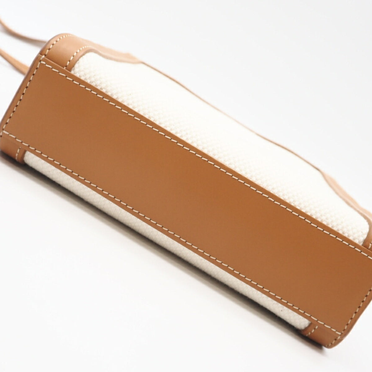 Celine Cabas Brown White Canvas Shoulder Bag (Pre-Owned)