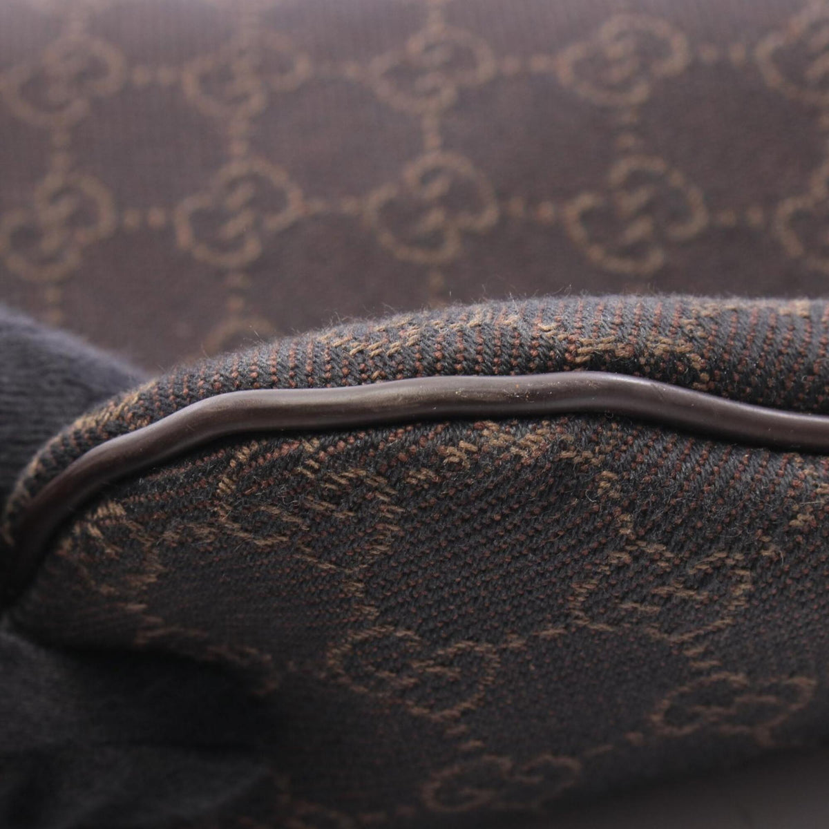 Gucci Brown Canvas Leather Handbag Shoulder Bag (Pre-Owned)