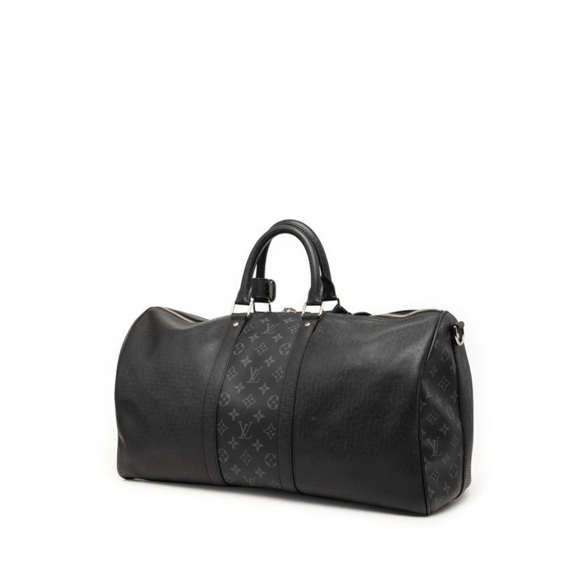 Louis Vuitton Taigarama Black Gray Noir Pvc Leather Boston Bag Shoulder Bag (Pre-Owned)