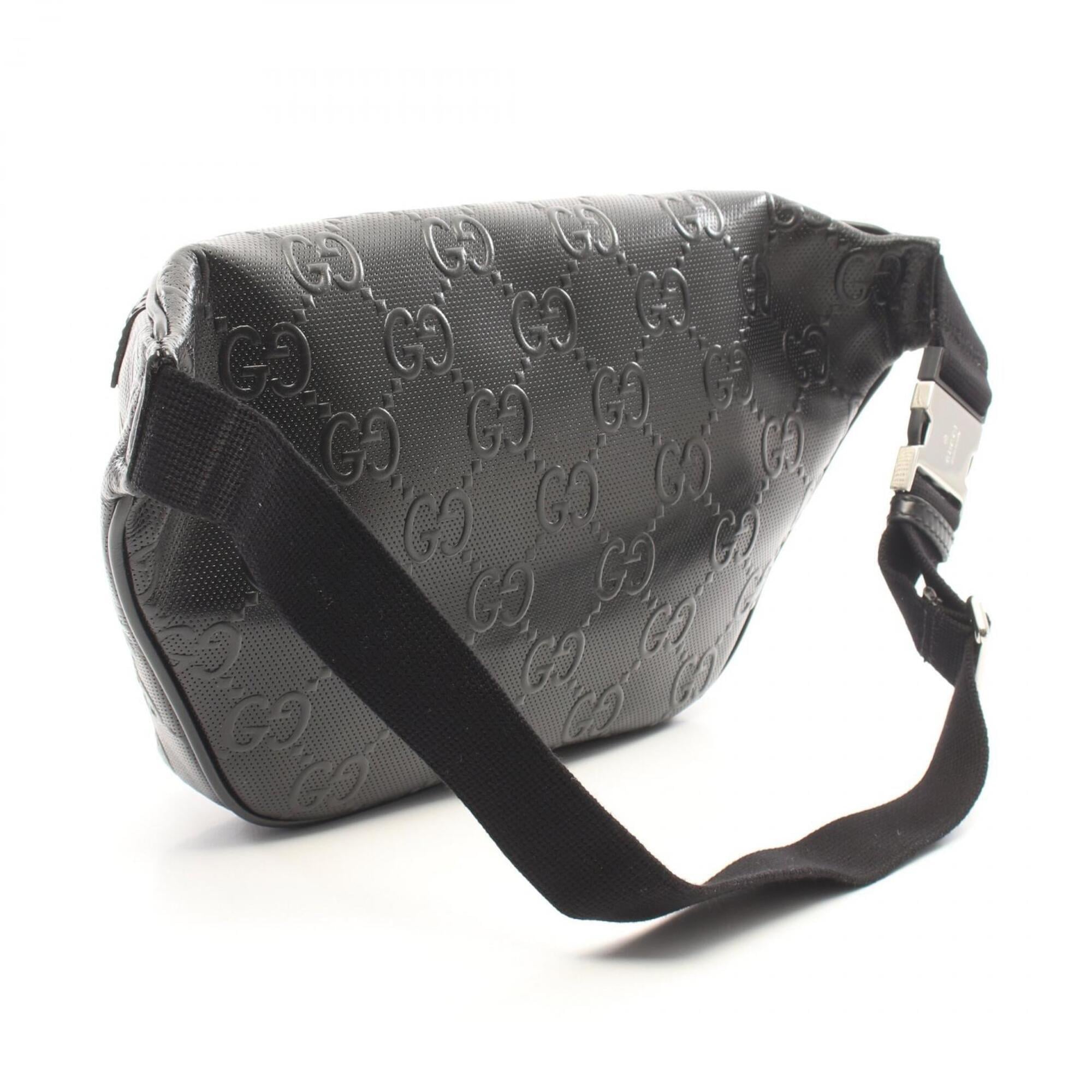 Gucci Black Leather Fanny Pack Handbag (Pre-Owned)