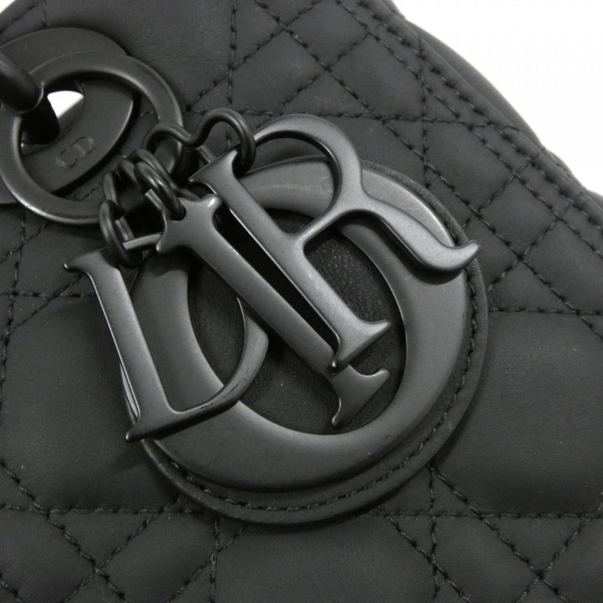 Christian Dior Lady Dior Black Leather Handbag (Pre-Owned)