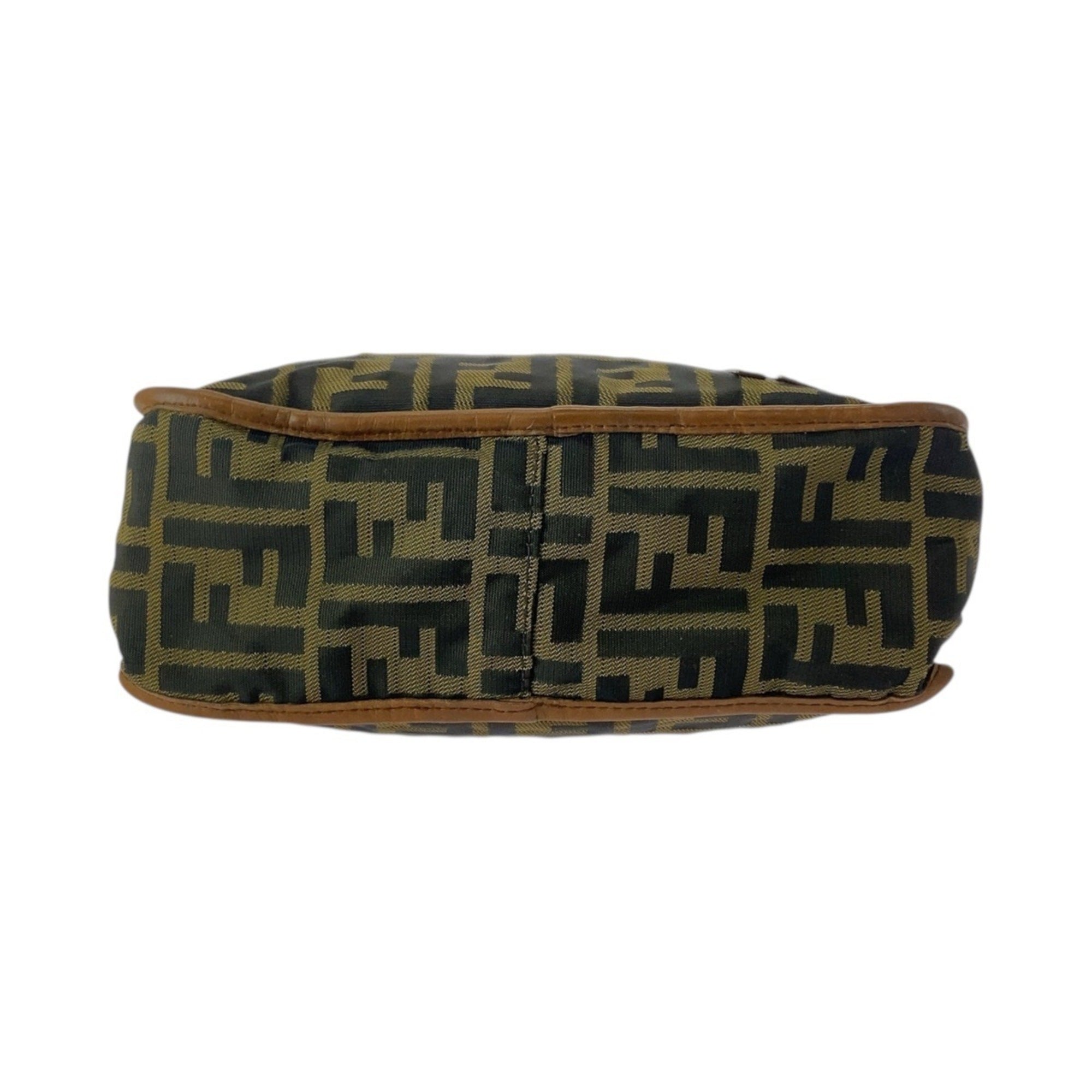 Fendi Beige Brown Nylon Pochette Shoulder Bag (Pre-Owned)
