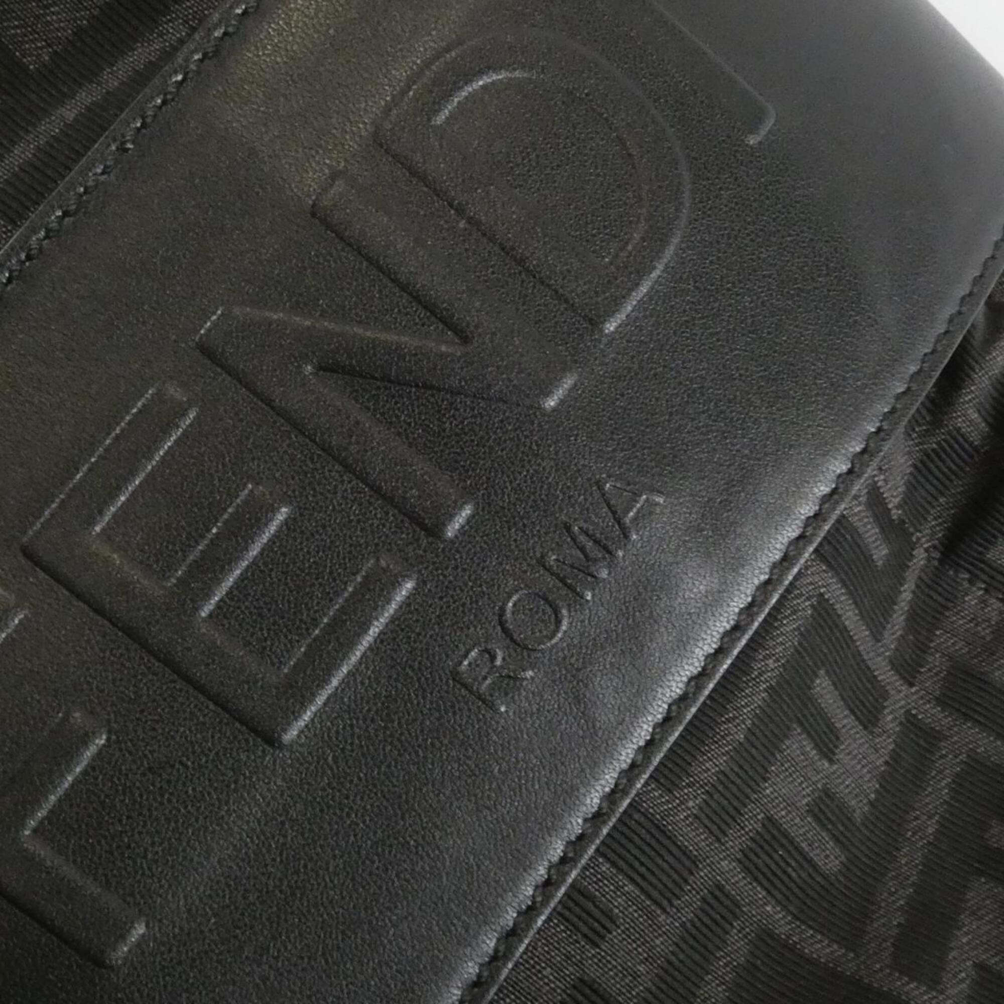 Fendi Black Canvas Leather Backpack (Pre-Owned)