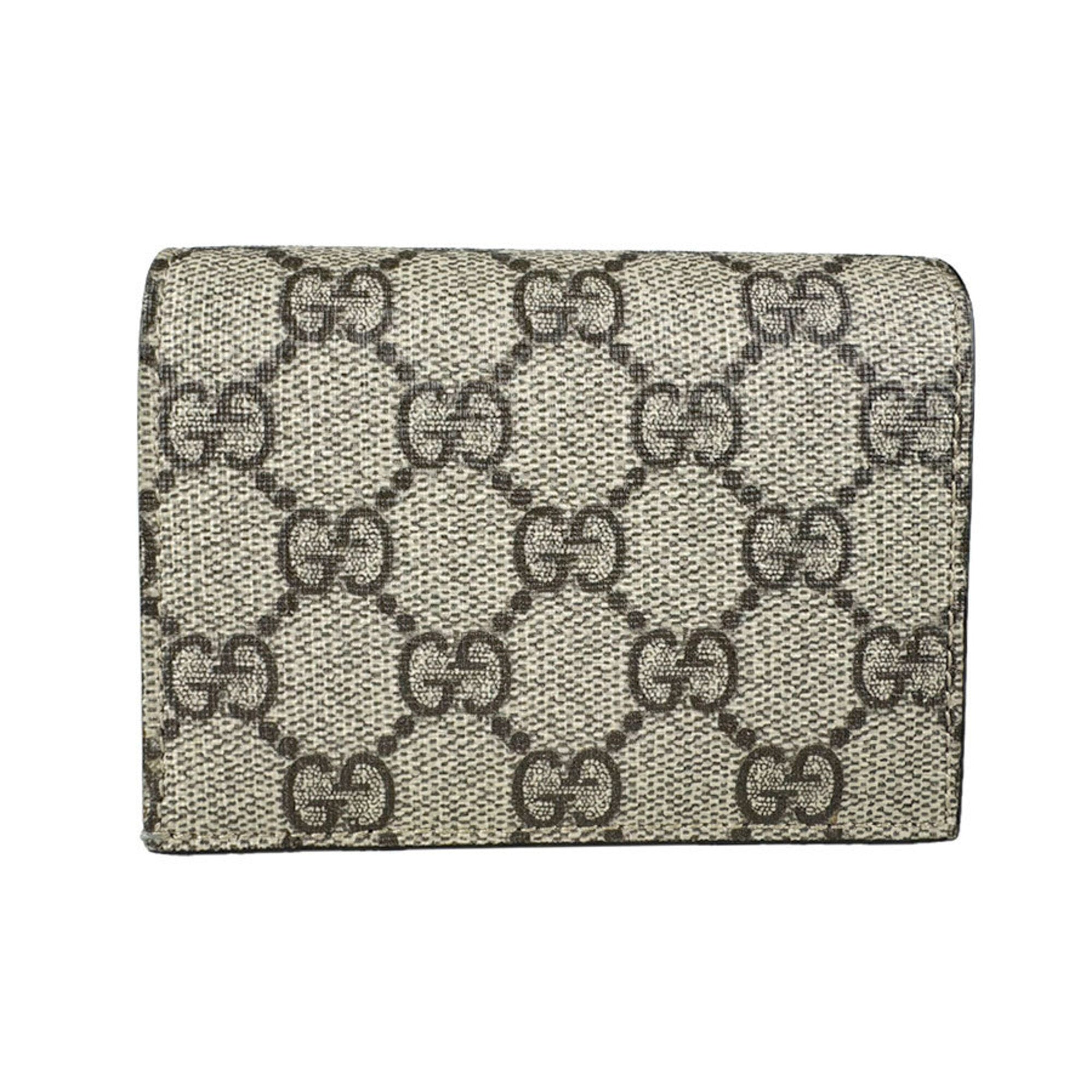 Gucci Brown Dark Red Gg Supreme Long Wallet (Bi-Fold) (Pre-Owned)