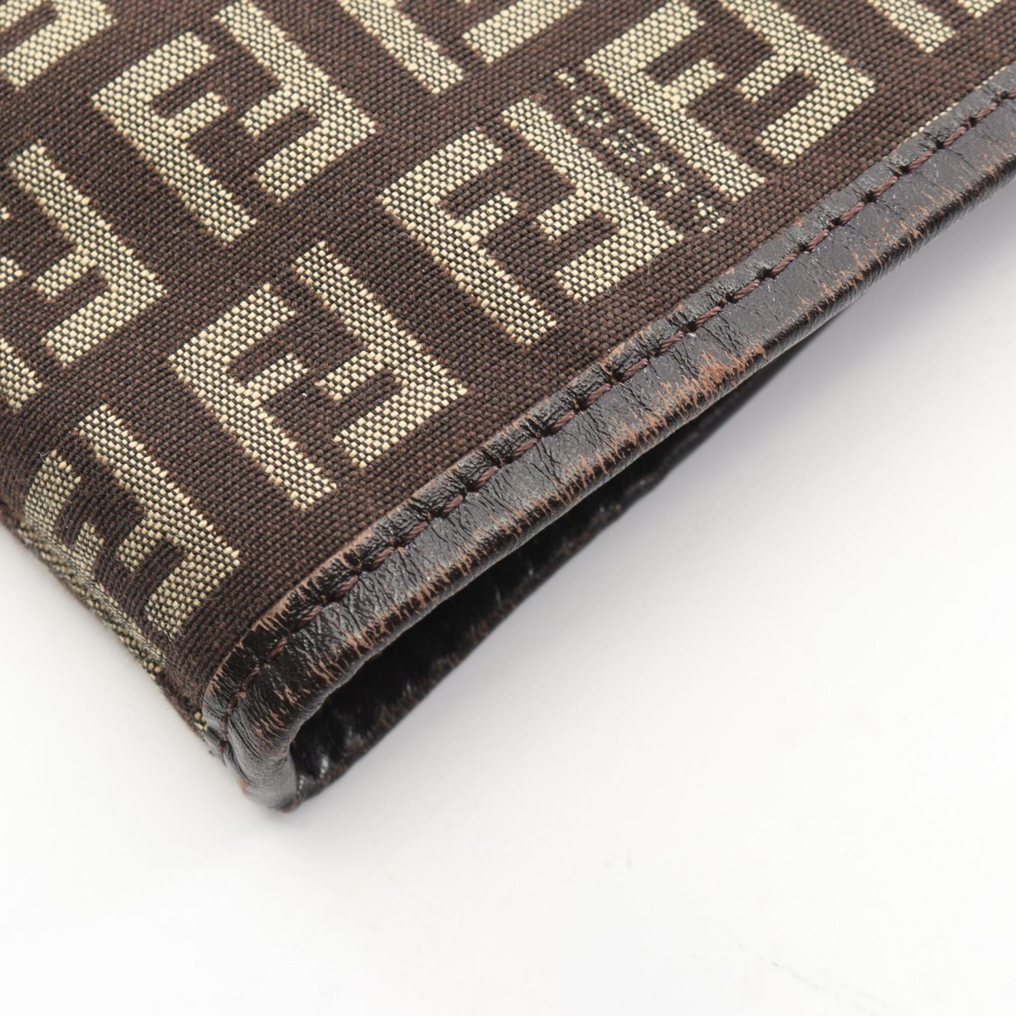 Fendi Beige Brown Canvas Leather Handbag Tote Bag (Pre-Owned)