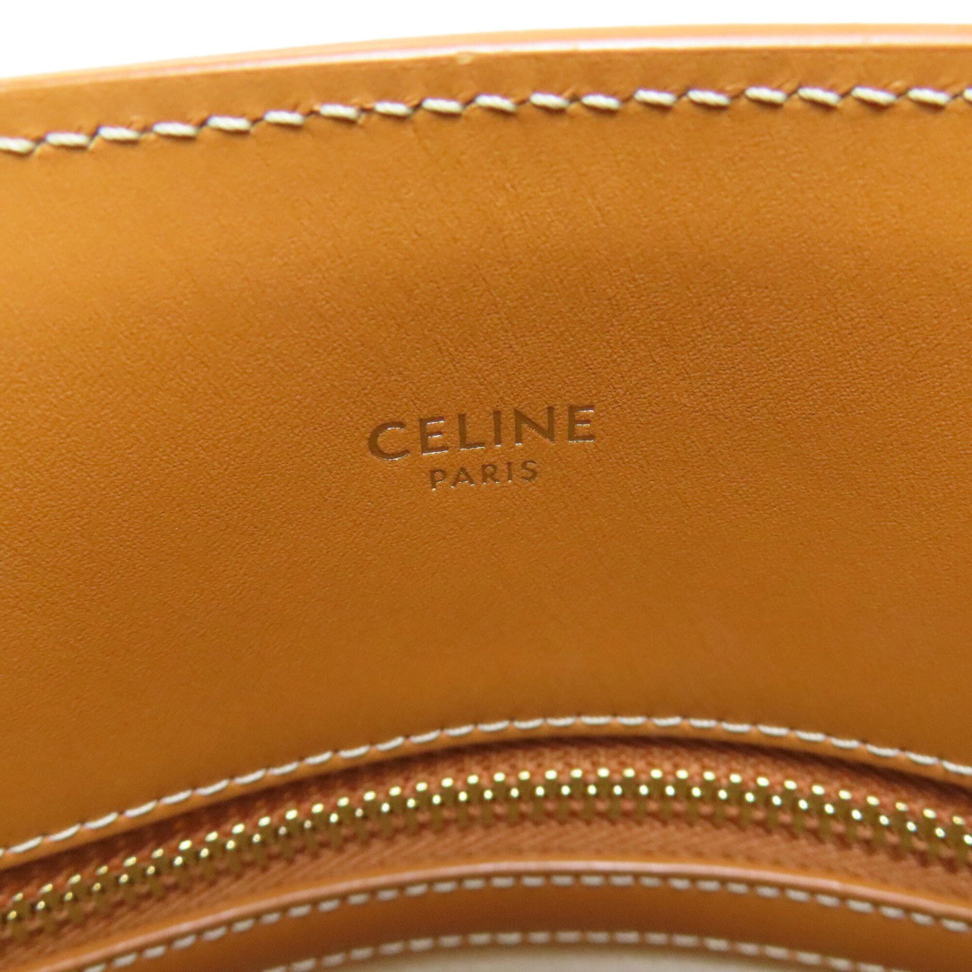 Celine Brown White Canvas Handbag (Pre-Owned)