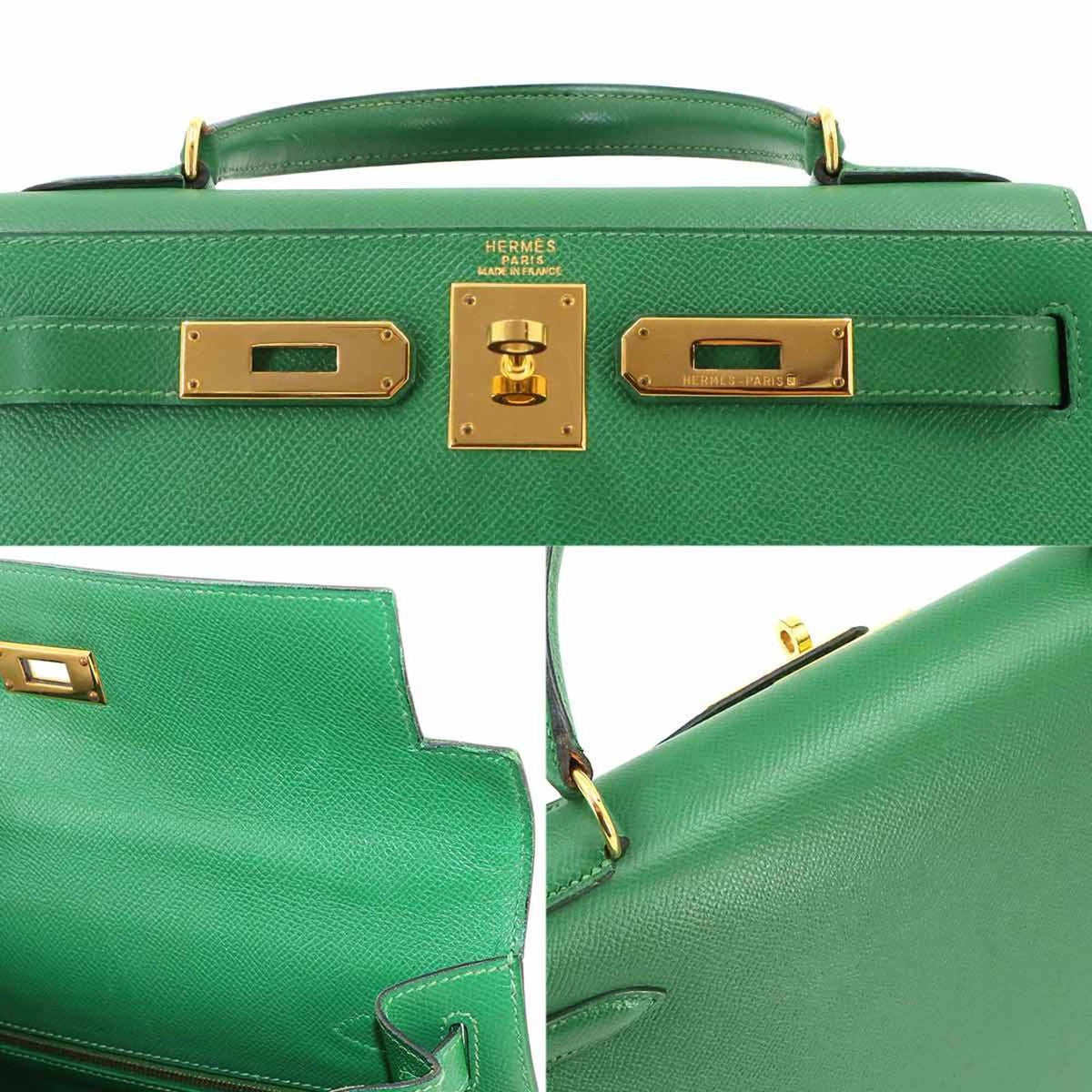 Hermes Vert Bengal Courchevel Leather Handbag (Pre-Owned)