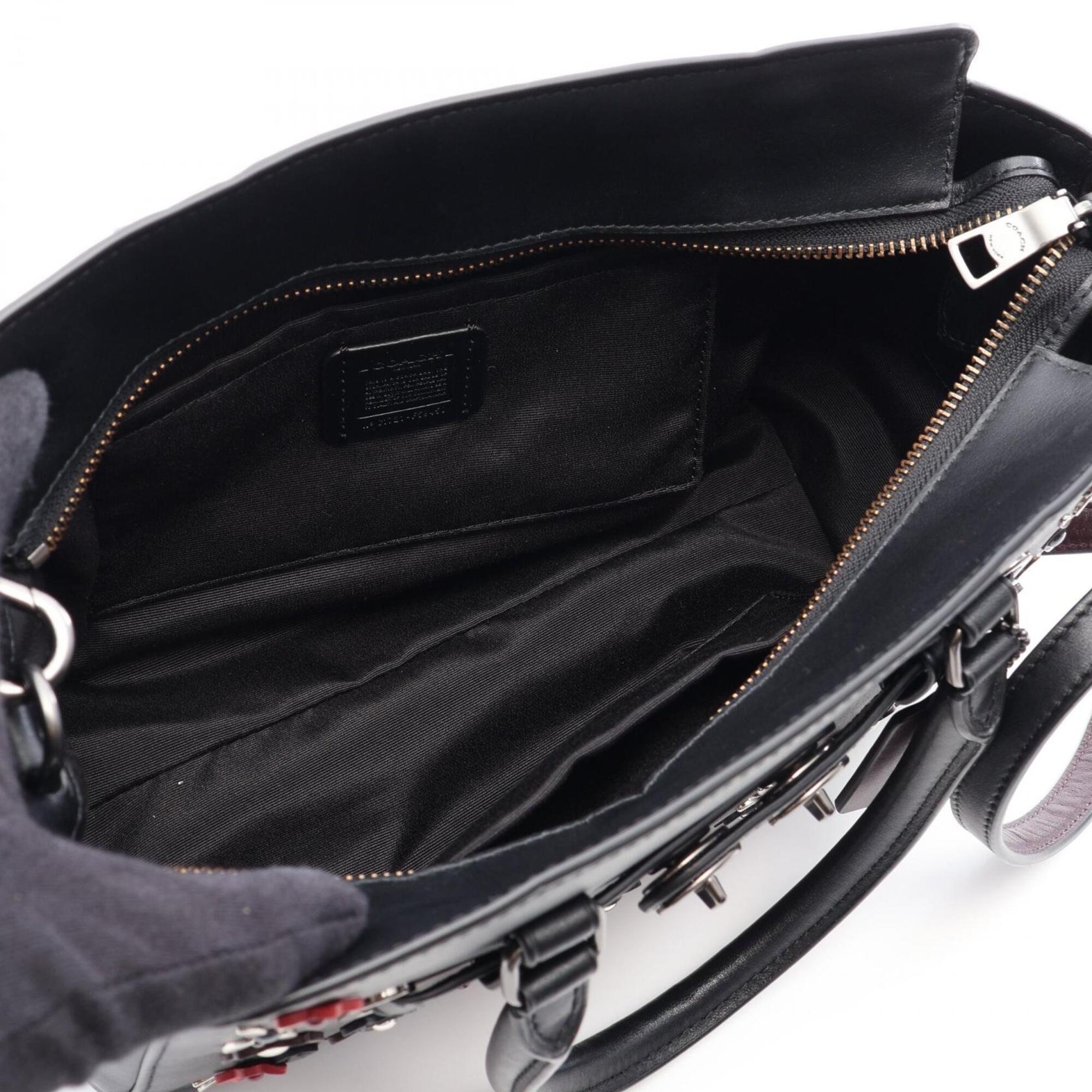 Coach Black Leather Handbag (Pre-Owned)