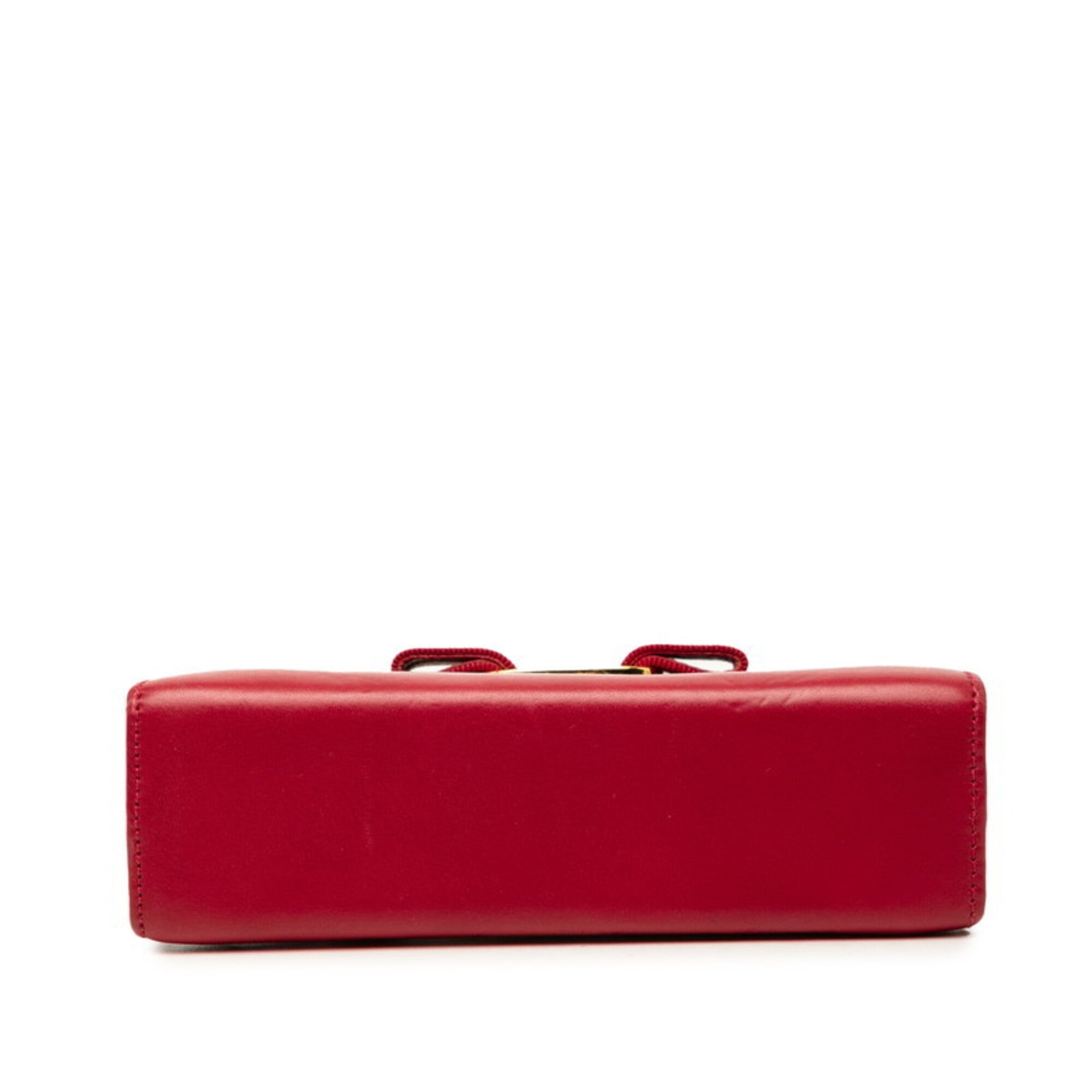 Salvatore Ferragamo Red Color Leather Shoulder Bag (Pre-Owned)