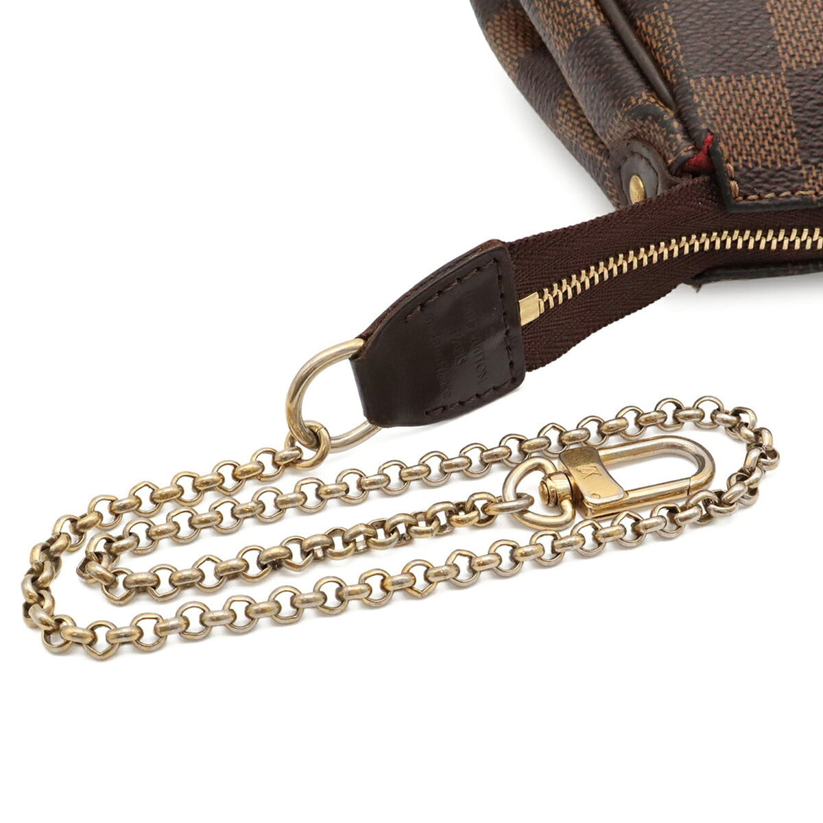 Louis Vuitton Brown Damier Canvas White Pvc Clutch Bag Handbag Pouch Shoulder Bag (Pre-Owned)