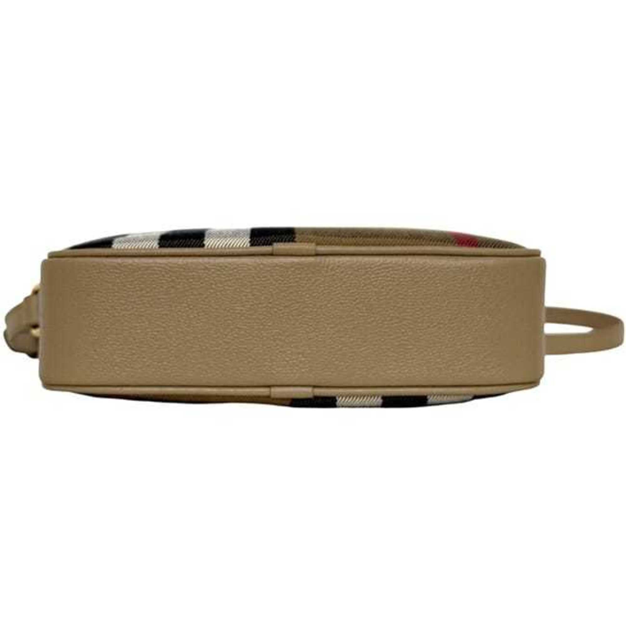 Burberry Beige Canvas Leather Shoulder Bag (Pre-Owned)