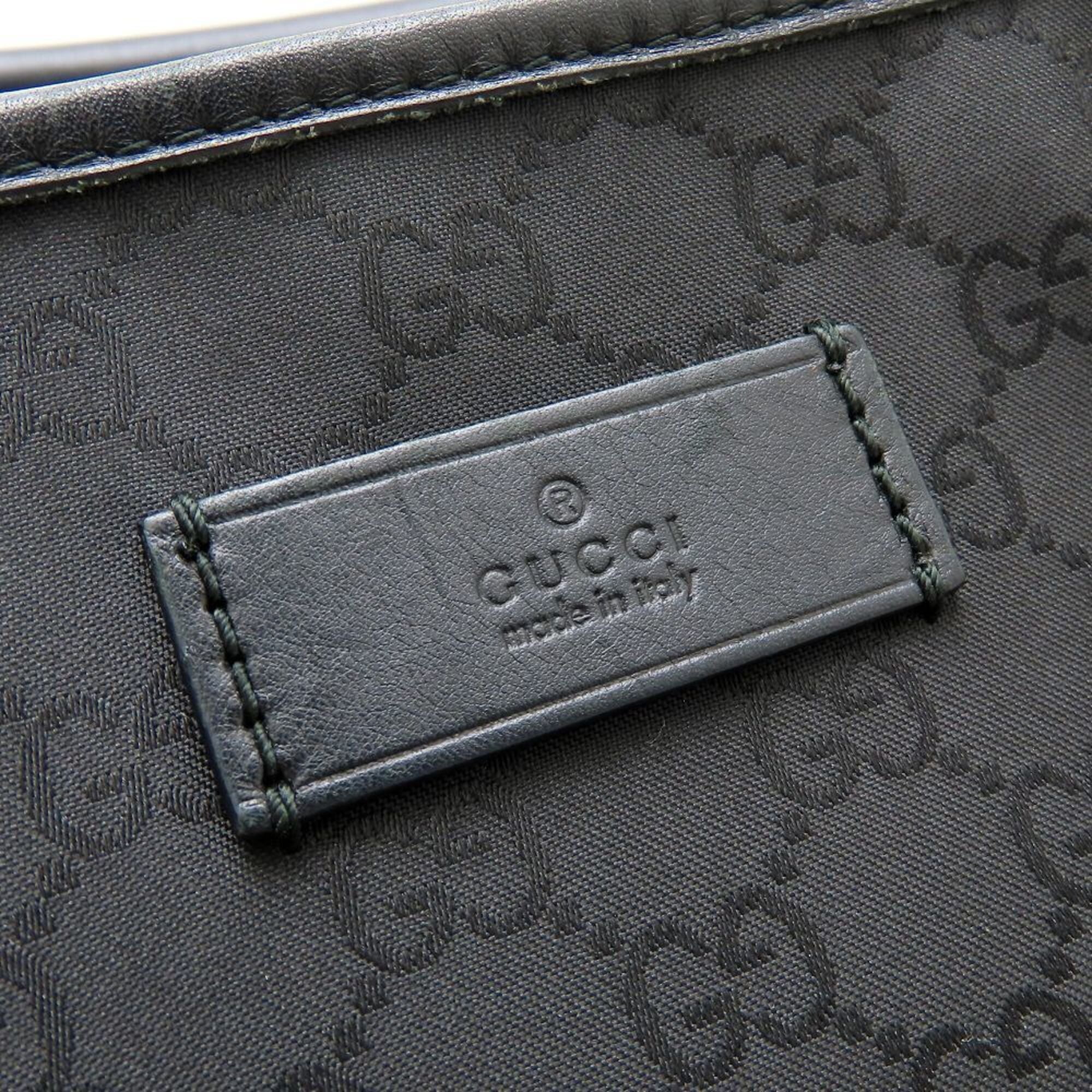 Gucci Black Gg Canvas Leather Tote Bag (Pre-Owned)