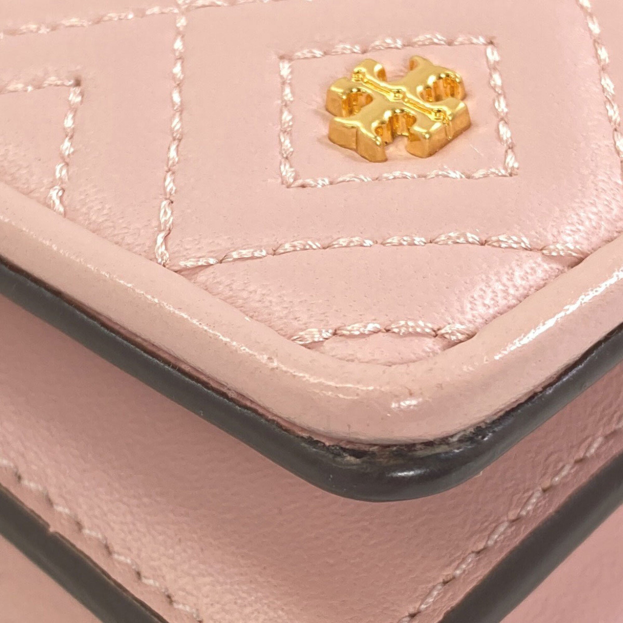 Tory Burch Pink Leather Chain/Shoulder Wallet (Pre-Owned)