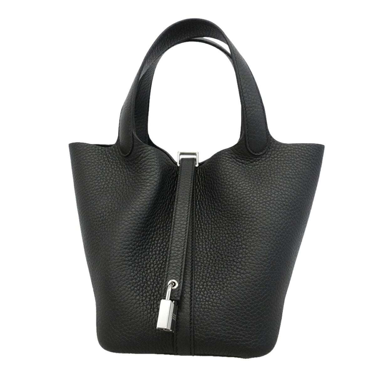 Hermes Black Taurillon Clemence Leather Handbag (Pre-Owned)