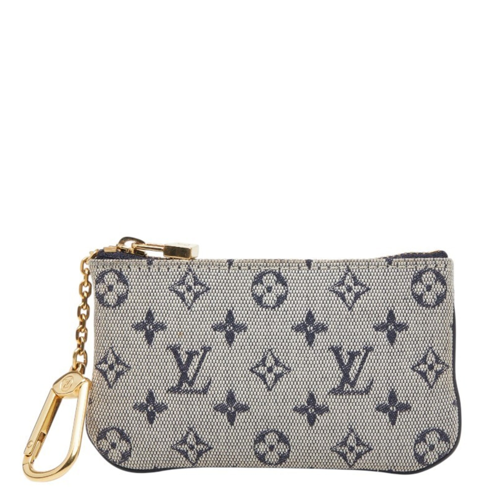 Louis Vuitton Blue Navy Canvas Leather Coin Purse/Coin Case (Pre-Owned)